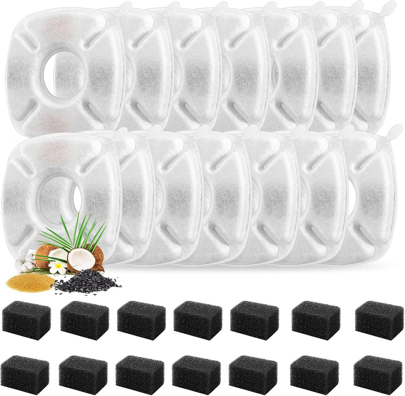 Porens 28 piezas Filtros de repuesto para fuente de agua para gatos...