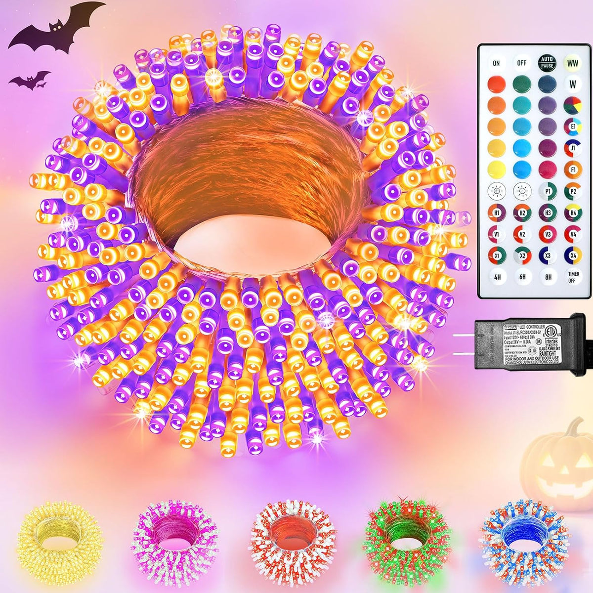 Luces de Navidad que cambian de color, 35 colores, 33 pies, 100 luc...