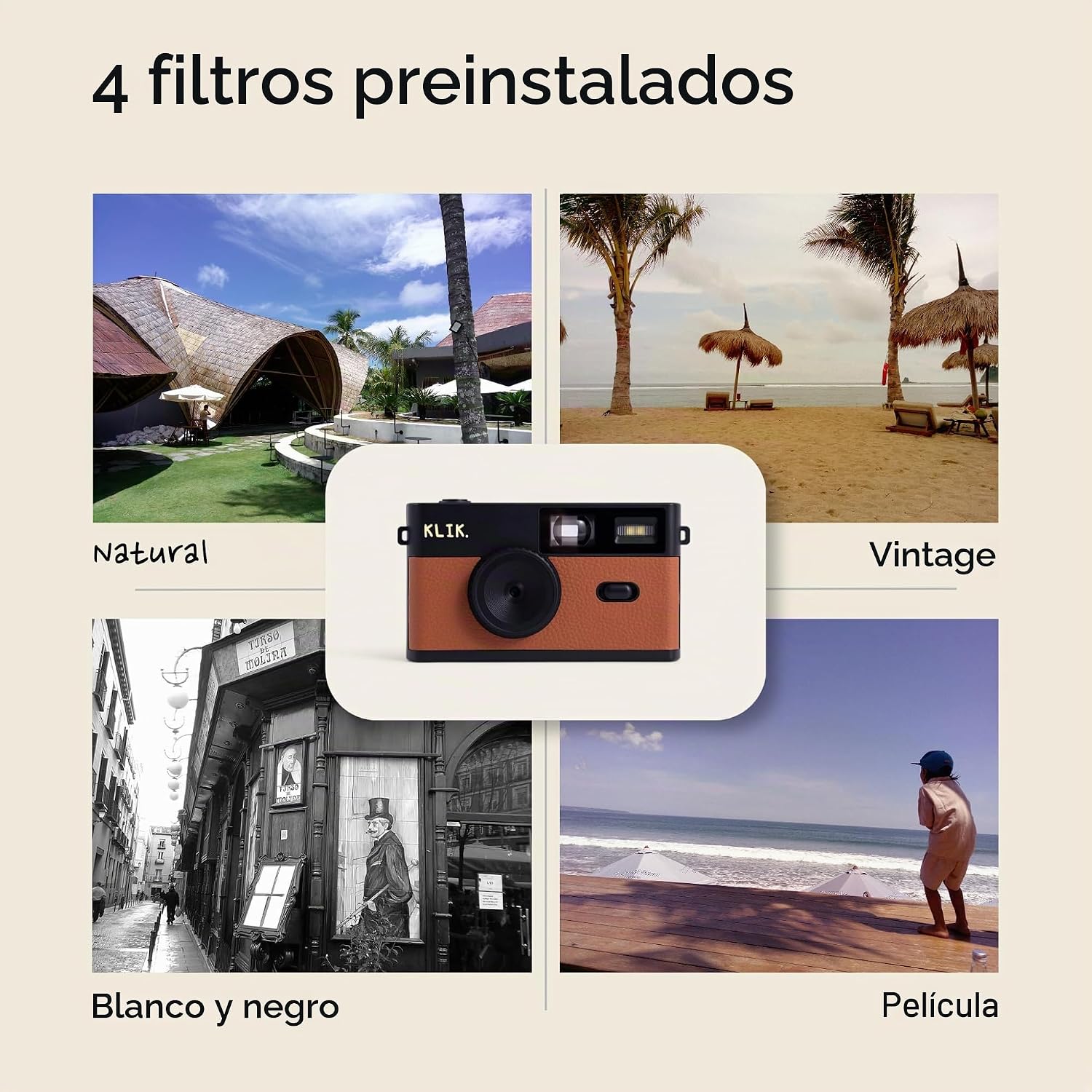 Klik Cámara digital sin pantalla | Mantente presente y captura foto...