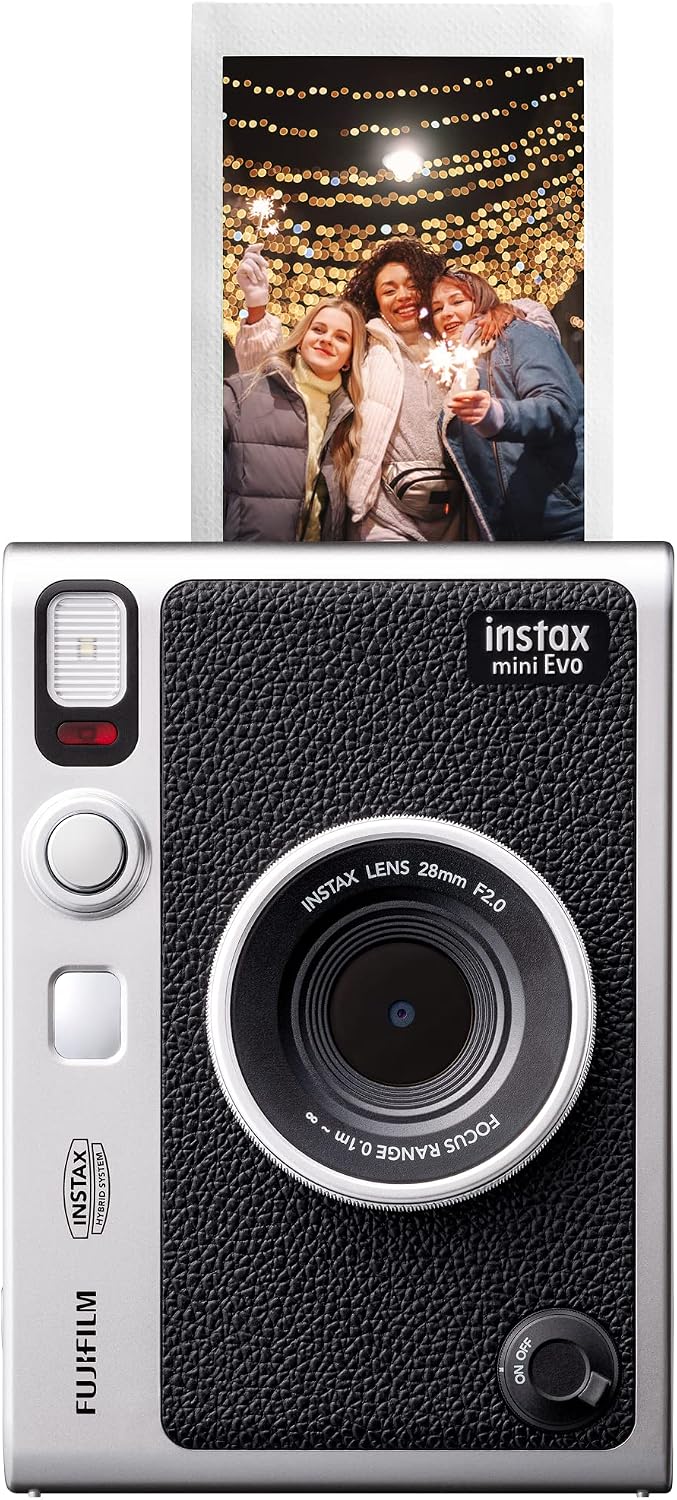 Fujifilm Cámara instantánea Instax Mini EVO, diseño compacto y port...