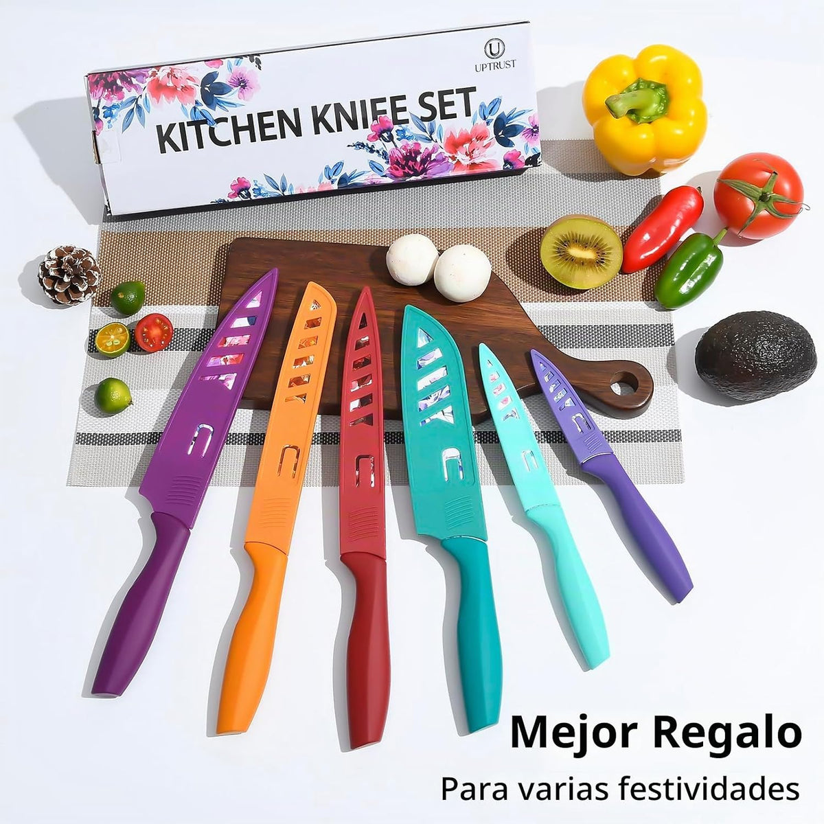 Juego de cuchillos UPTRUST, juego de cuchillos de cocina de 12 piez...