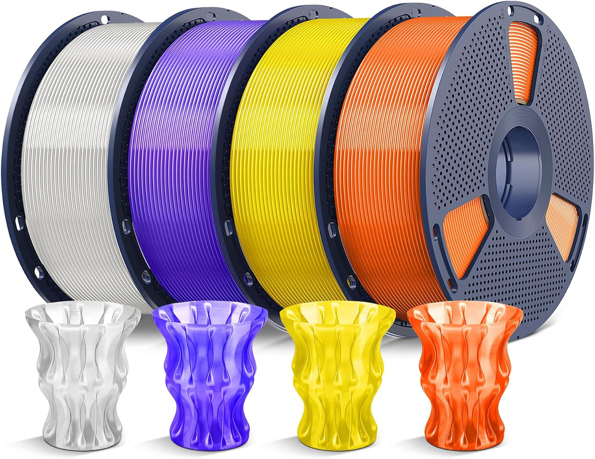 SUNLU Filamento PLA para impresora 3D, multicolor transparente, paq...