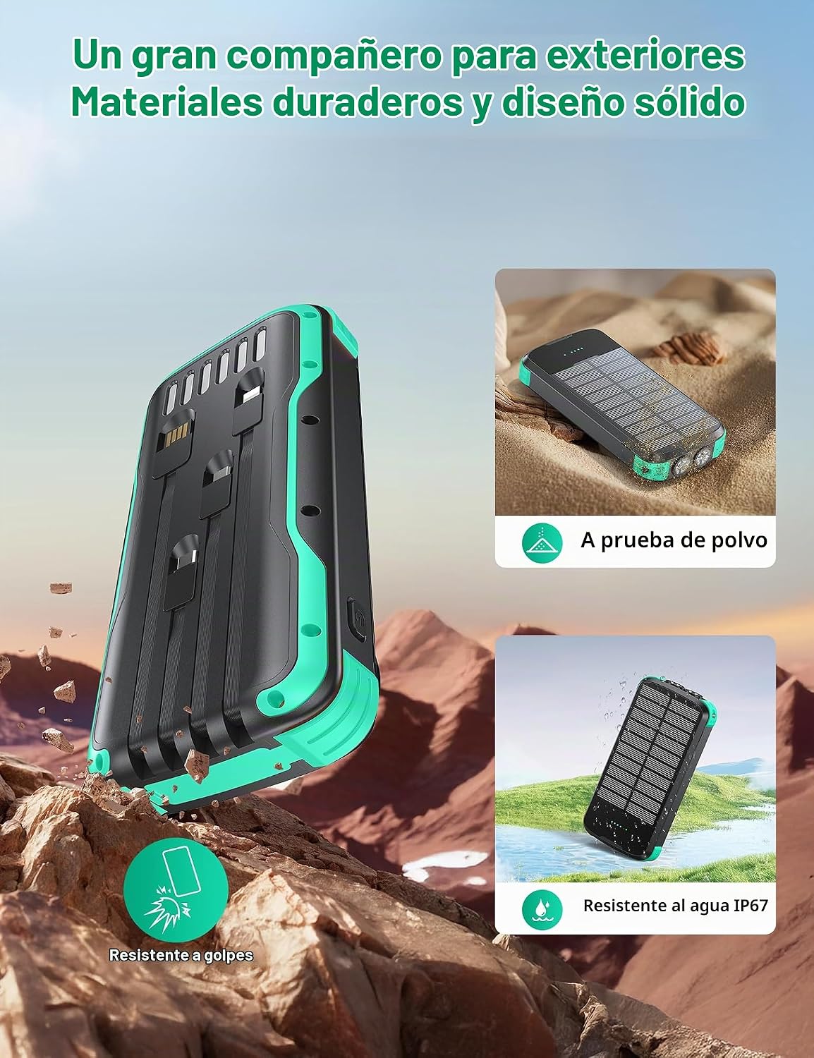 El banco 40000mAh PD20W de la energía solar de SOXONO ayuna cargado...