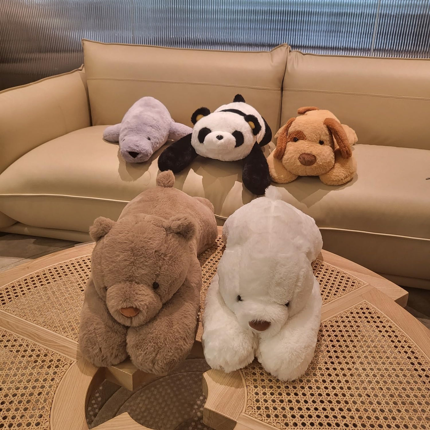 FoxVilla Oso de 4 libras de peluche con peso, peluches de felpa con...