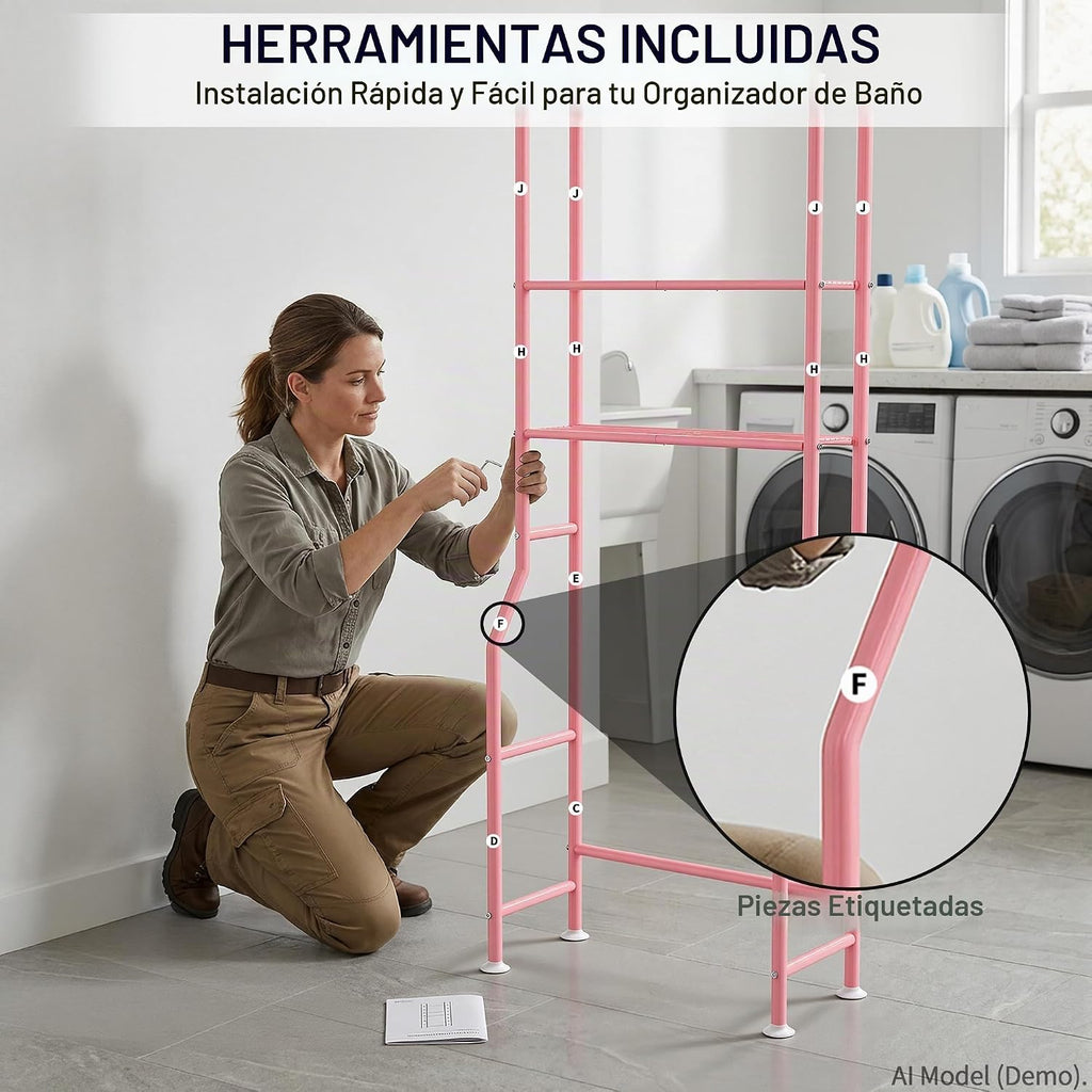 ASCENREST Estante de Almacenamiento de 3 Niveles sobre el Inodoro,...