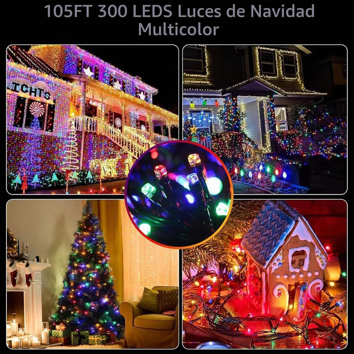 MZD8391 - Luces de Navidad con sensor de movimiento y música para i...