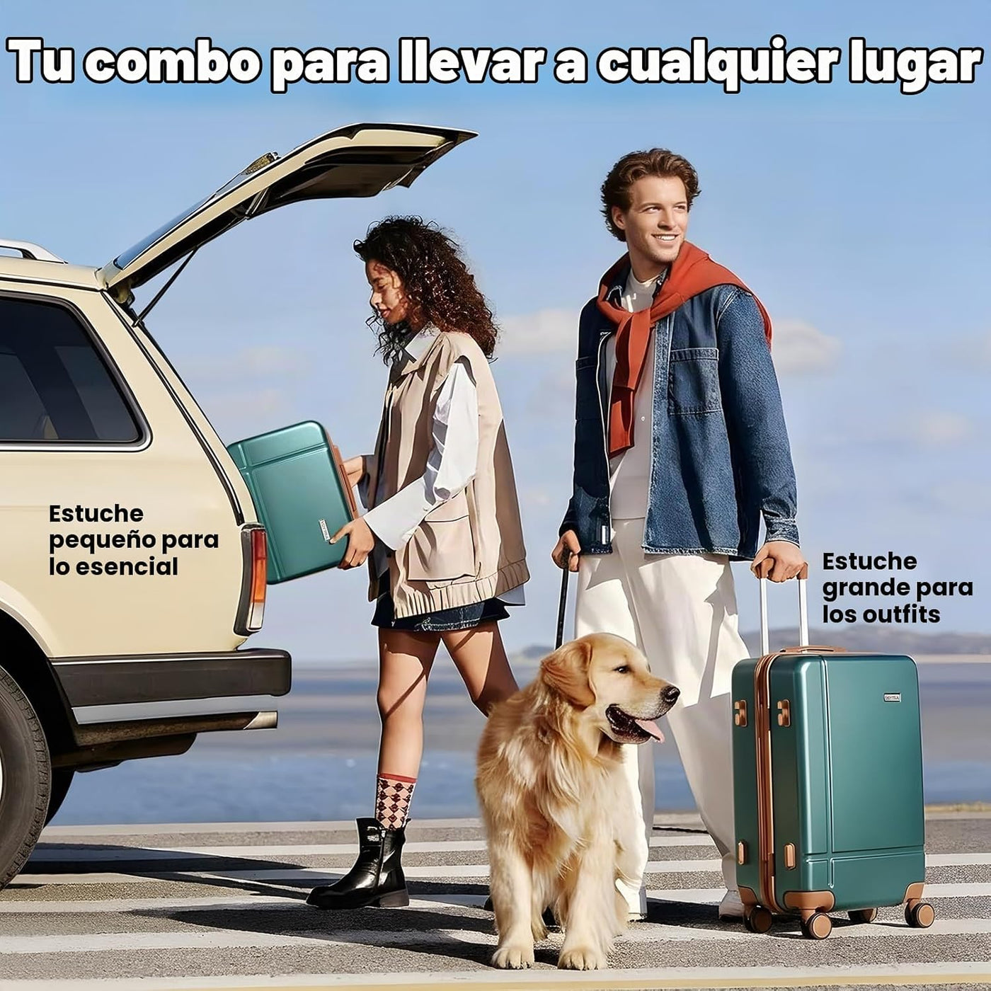 Voytra Juego de equipaje duradero de 14 pulgadas y 20 pulgadas, mal...