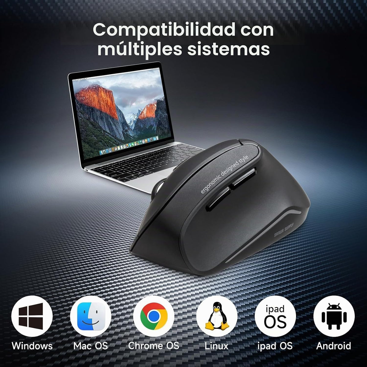 SANWA Ratón ergonómico Bluetooth, ratón vertical inalámbrico Silent...