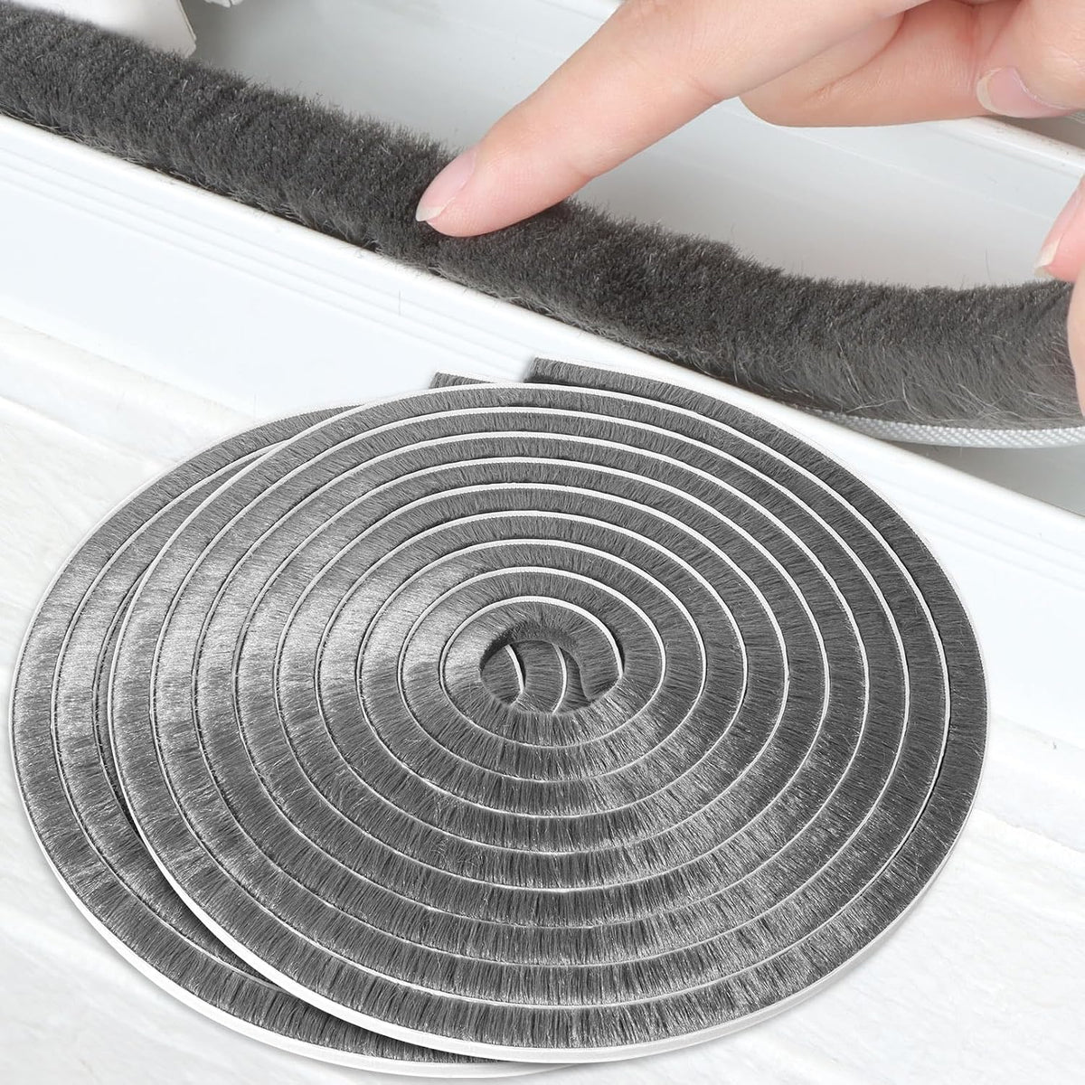 MILEQEE Burlete de fieltro para puertas, 66 pies, gris, 65.6 ft | B...