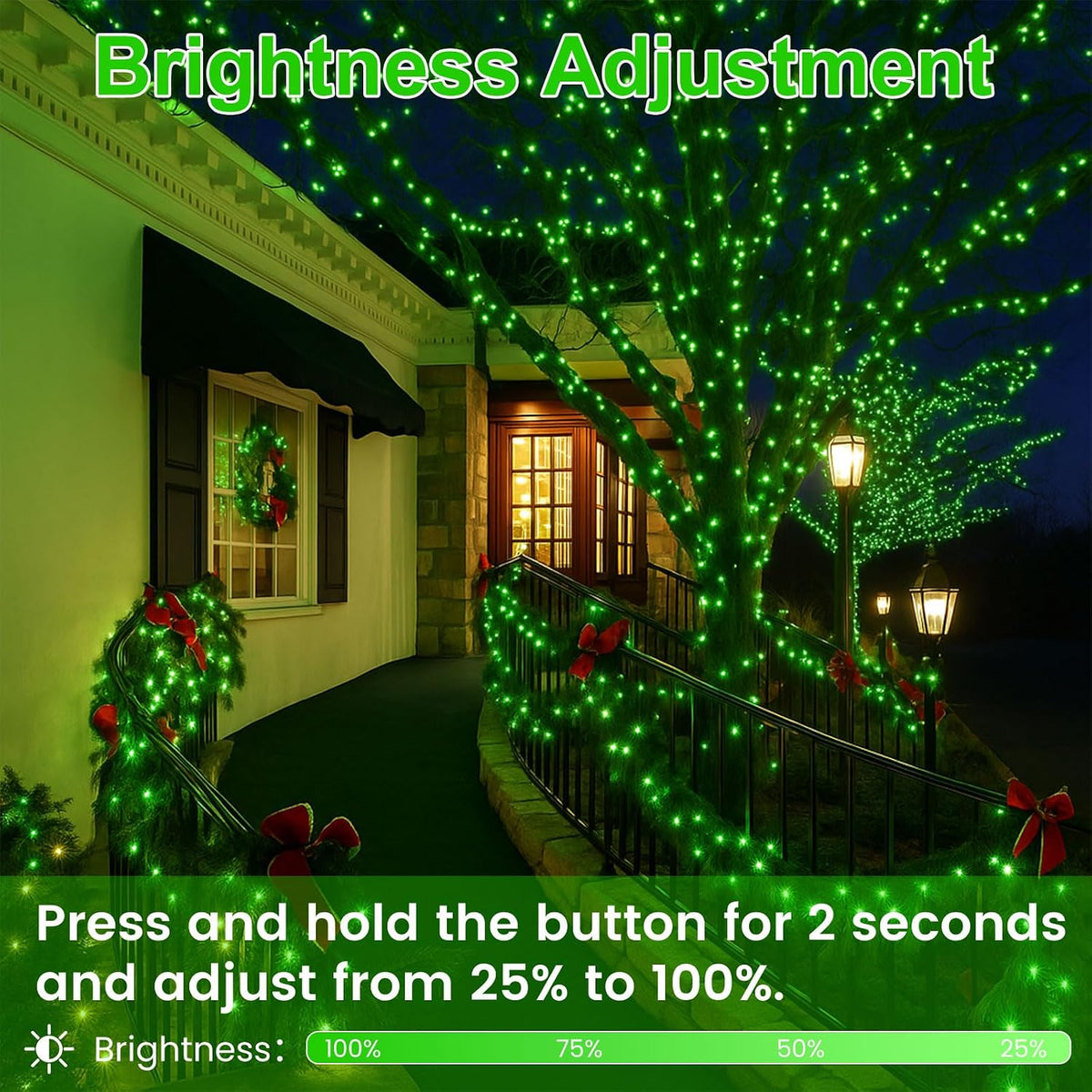Guirnalda de 200 luces LED conectables, luces de Navidad de 66 pies...
