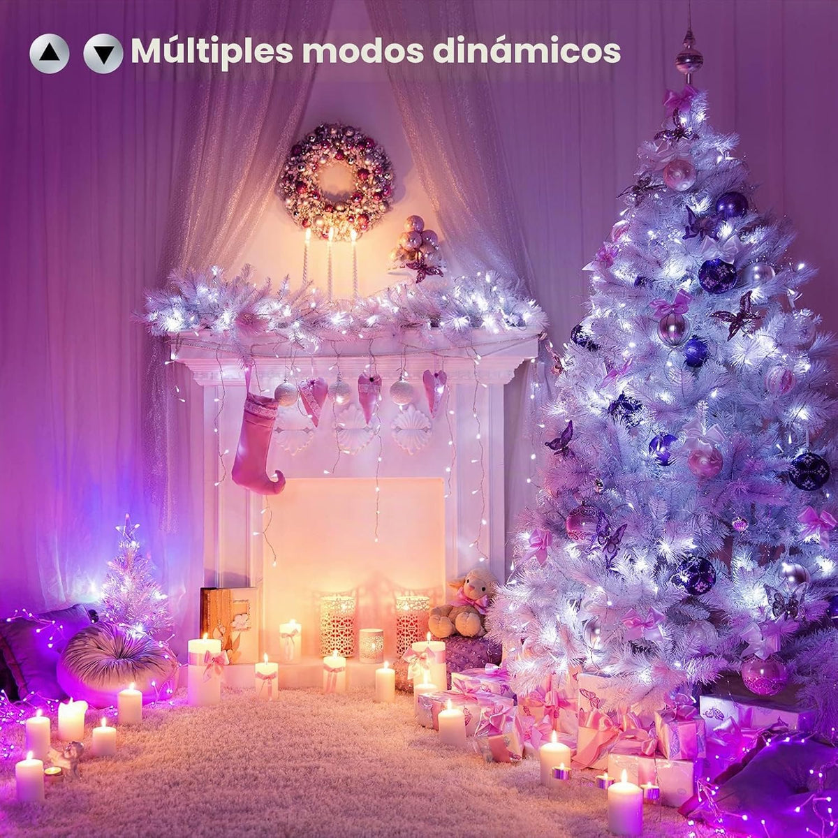Brizled Cadena de luces que cambian de color, 33 pies, 100 luces LE...