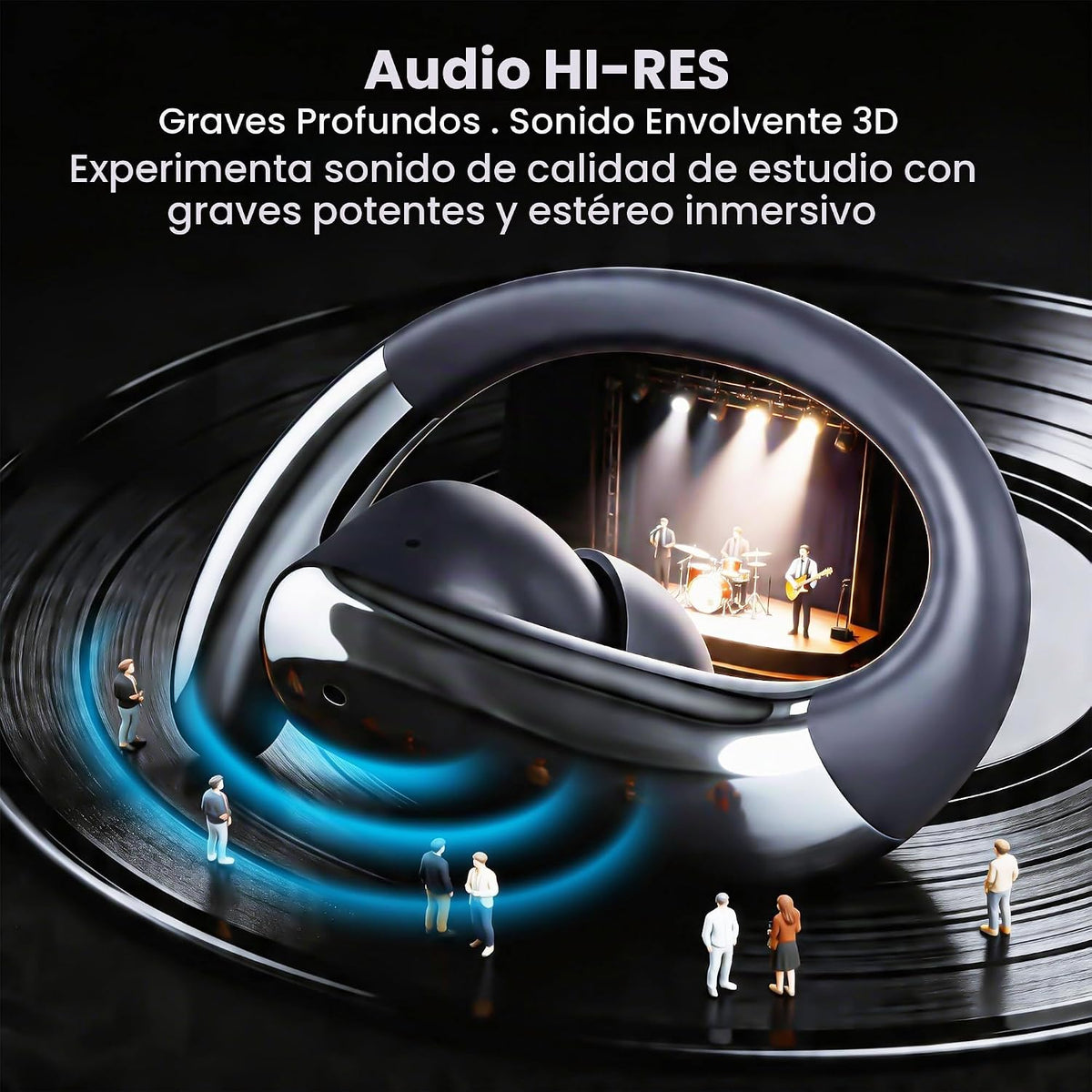 RichEast Auriculares inalámbricos Bluetooth con pantalla LED de rep...
