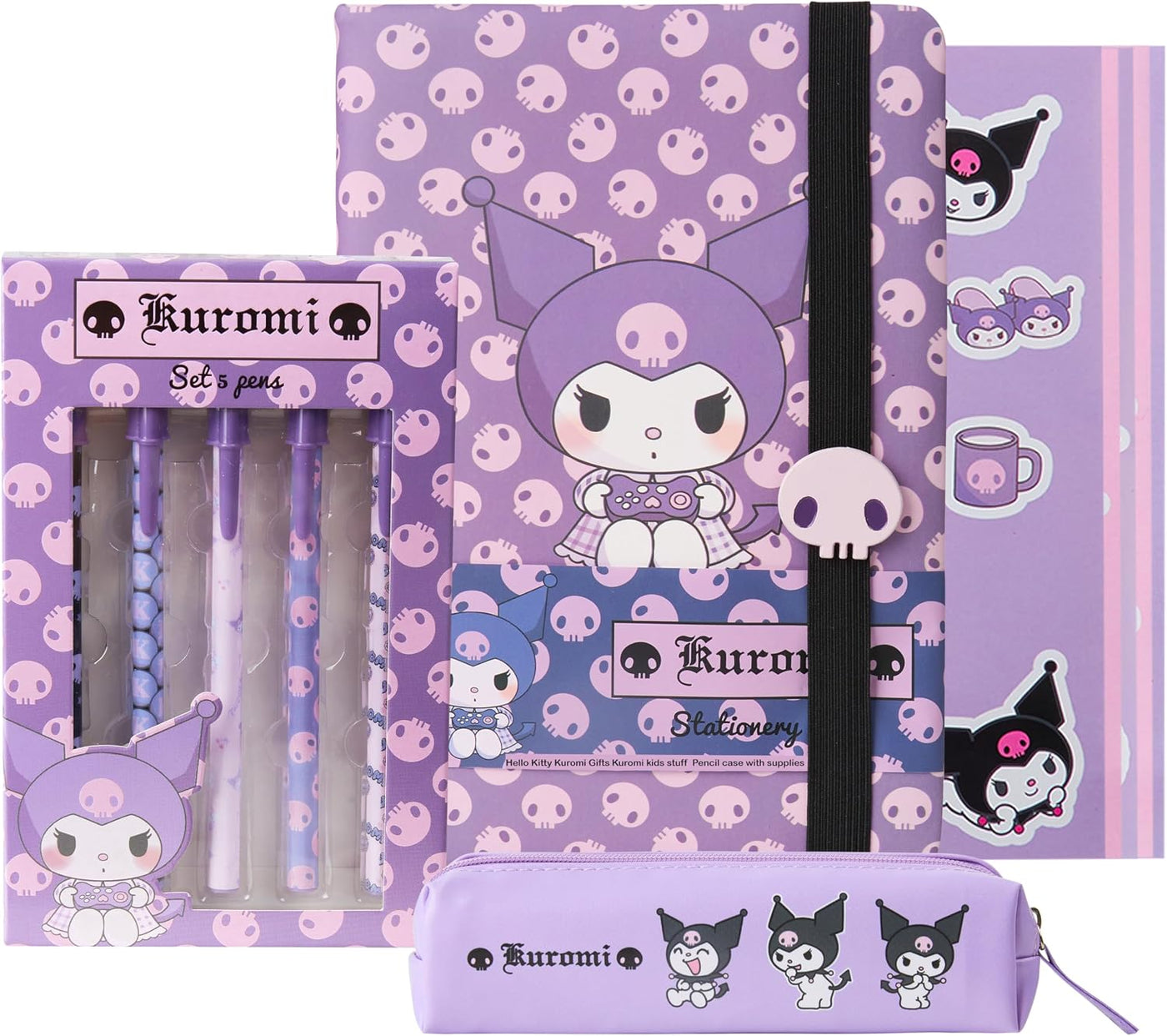 Get Trend Kuromi Sanrio - Juego de papelería para niñas, 4 piezas |...