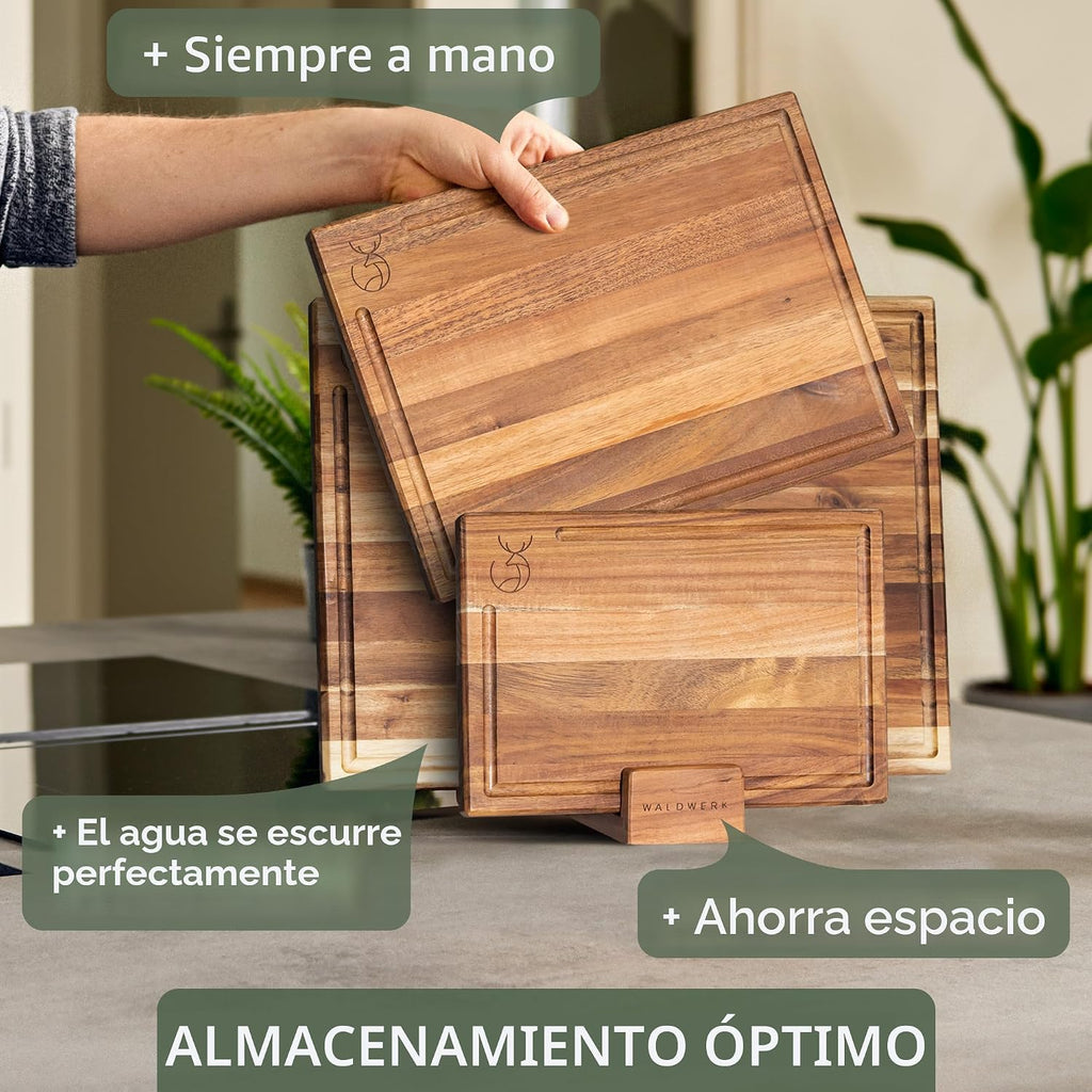 WALDWERK Juego de tablas de cortar (15.75 x 12\/13 x 9.5\/10 x 7 pu...