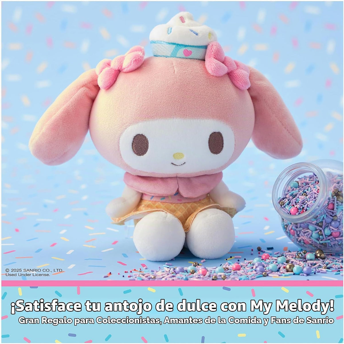 GUND Sanrio My Melody Ice Cream - Juguete de peluche de 6 pulgadas...