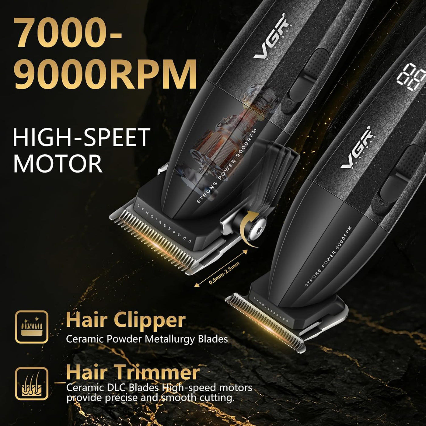 VGR 640 S4 Combo de peluquero profesional 4 en 1 para hombres, cort...