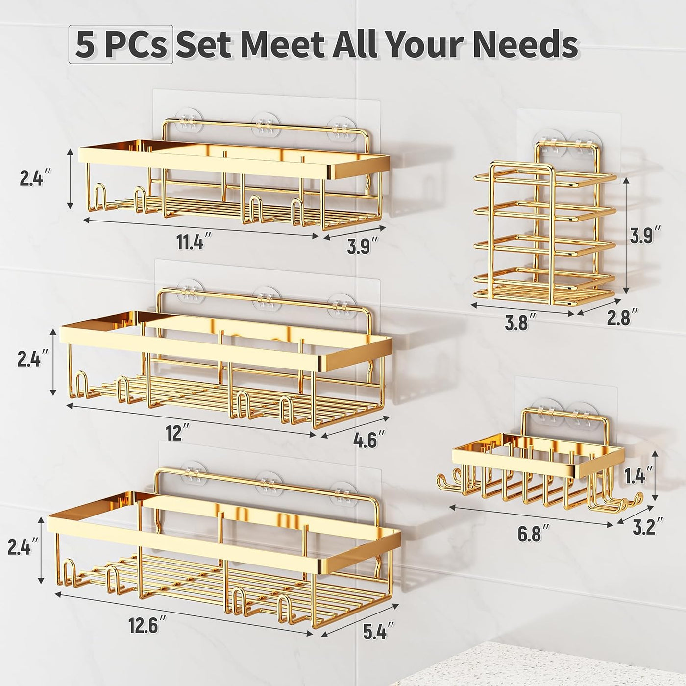 Liuoud Paquete de 5 Organizador de Estante de Ducha para Interior d...