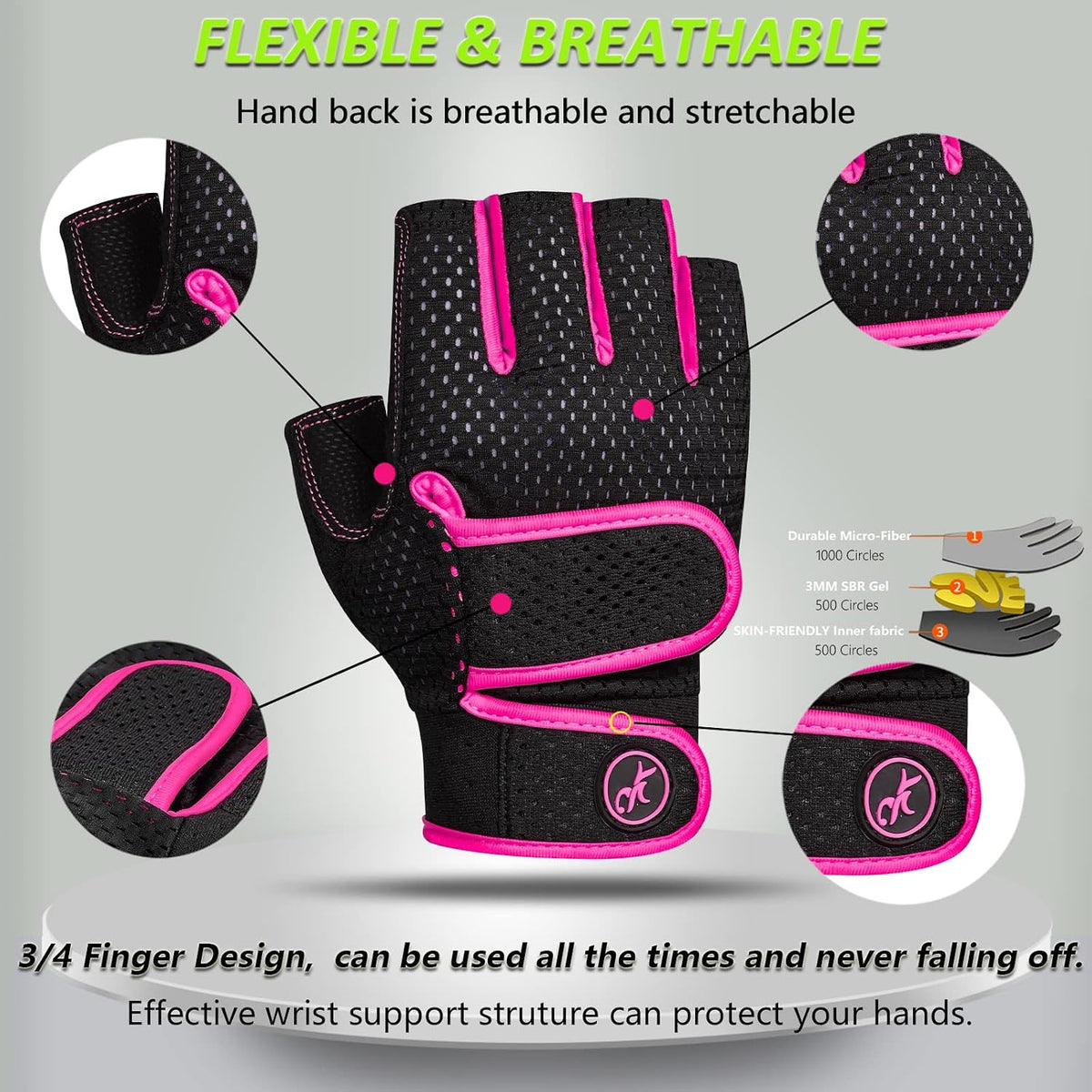 Guantes de entrenamiento MOREOK con acolchado para levantamiento de...