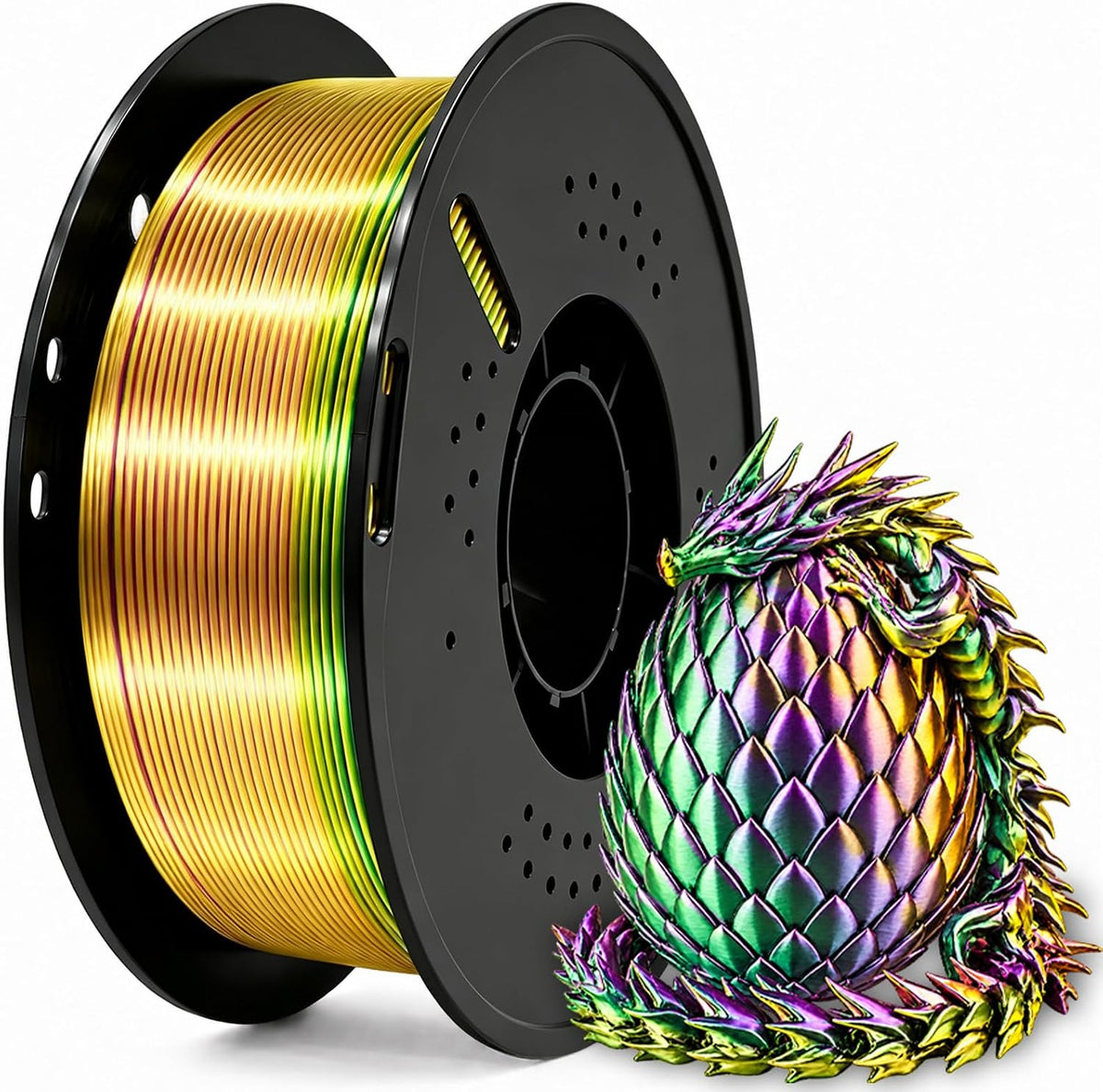 Frucindra Filamento de impresora 3D PLA+ de seda presecado, filamen...