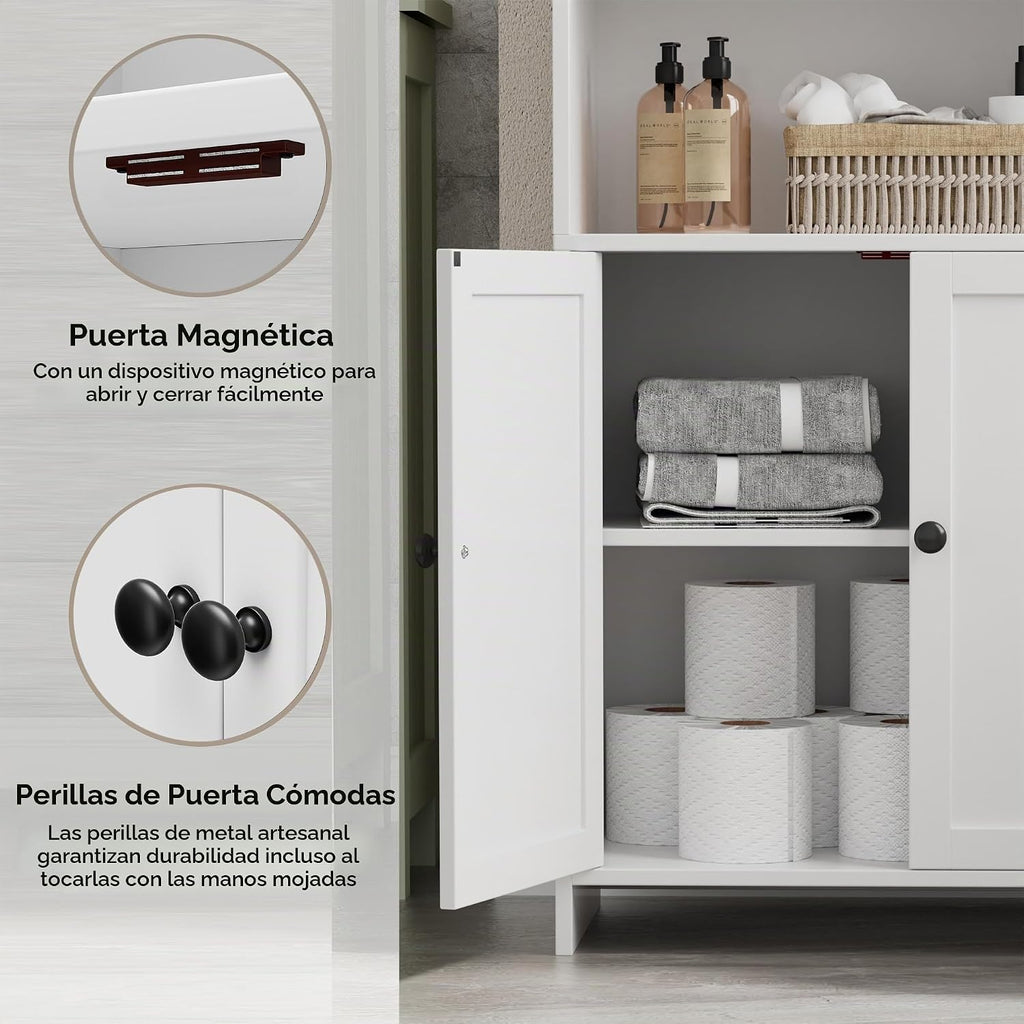 Homhedy Armario de almacenamiento de baño pequeño, almacenamiento i...