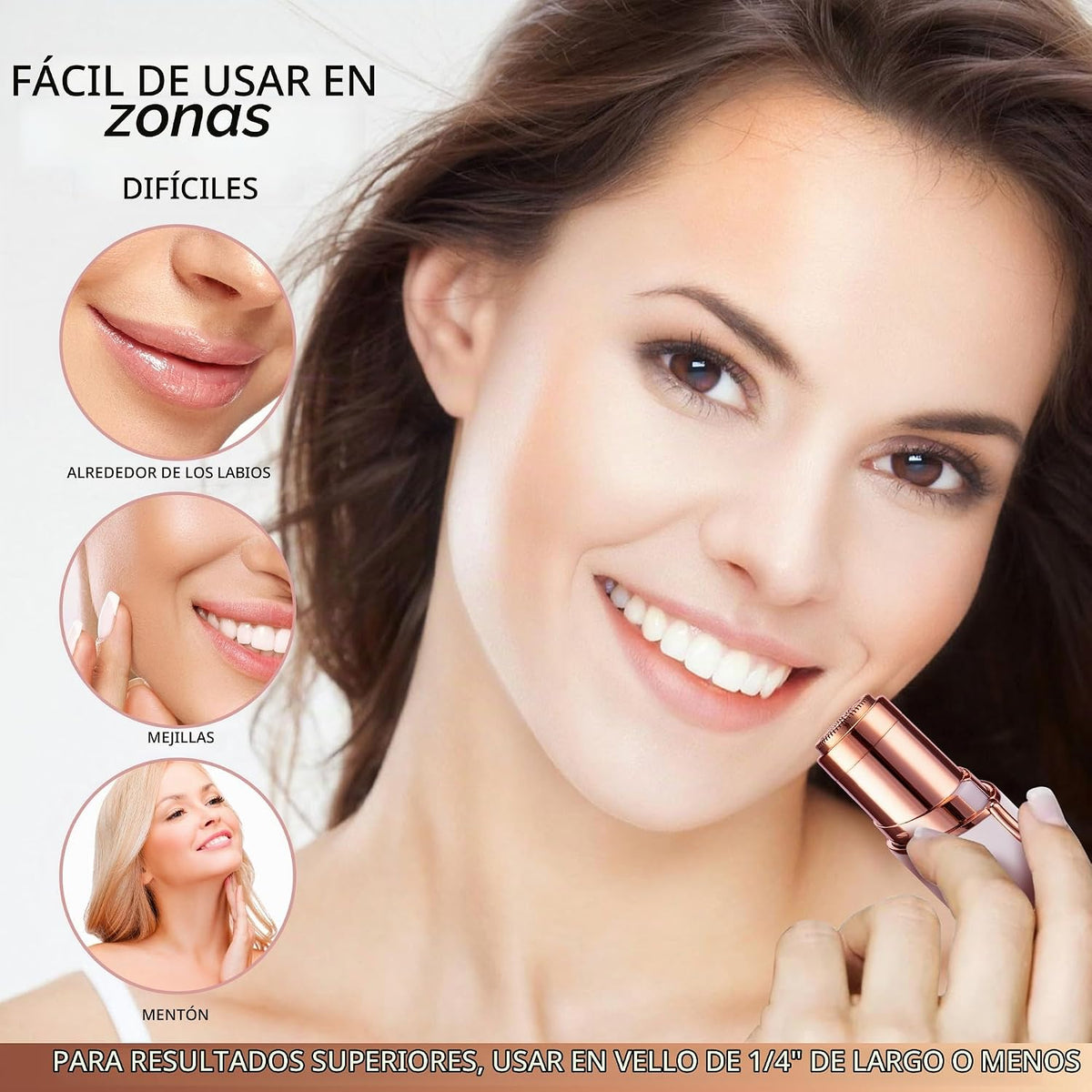 Depilación facial para mujeres: Dispositivo eléctrico de depilación...