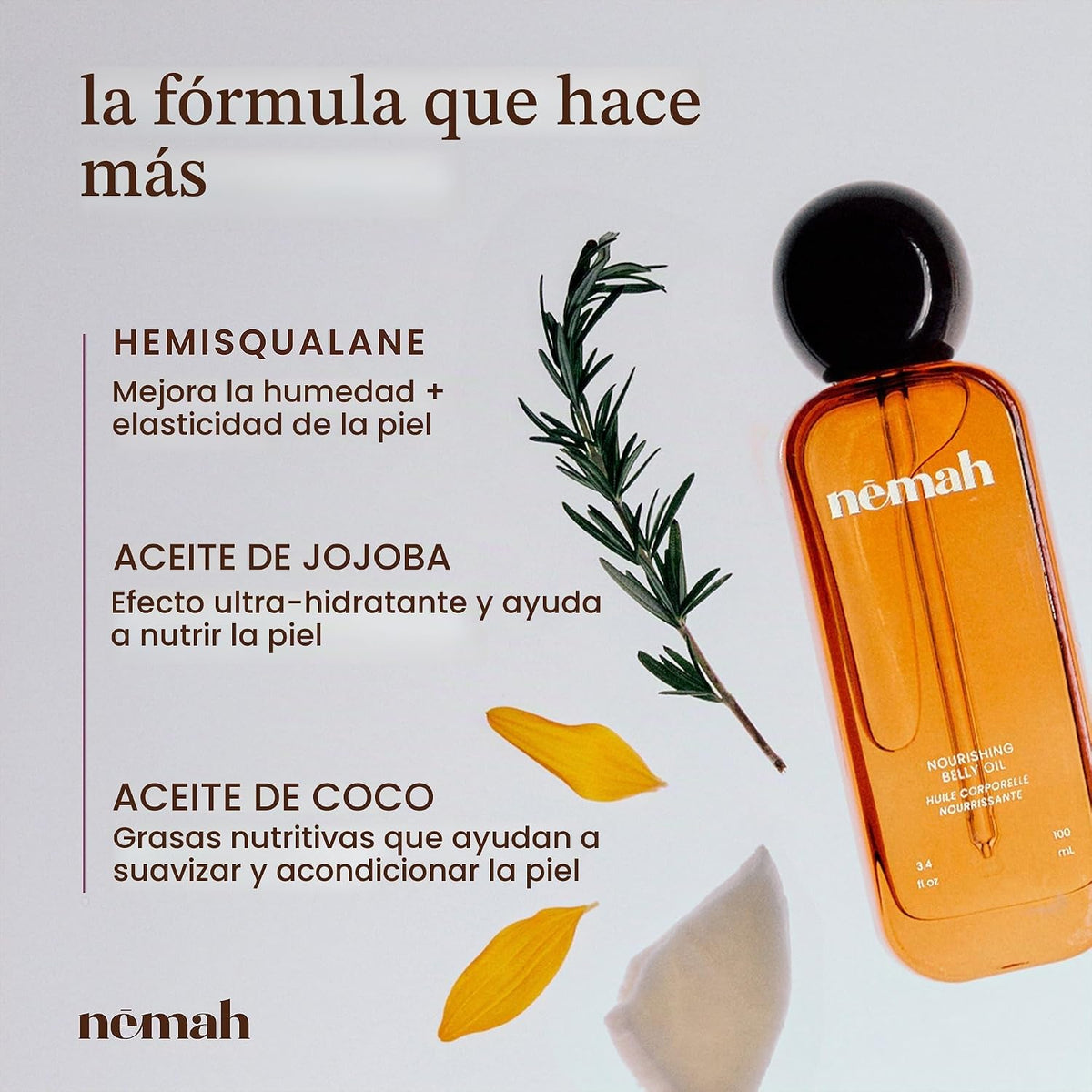 Nemah Crema de estrías y aceite de vientre para el embarazo, paquet...