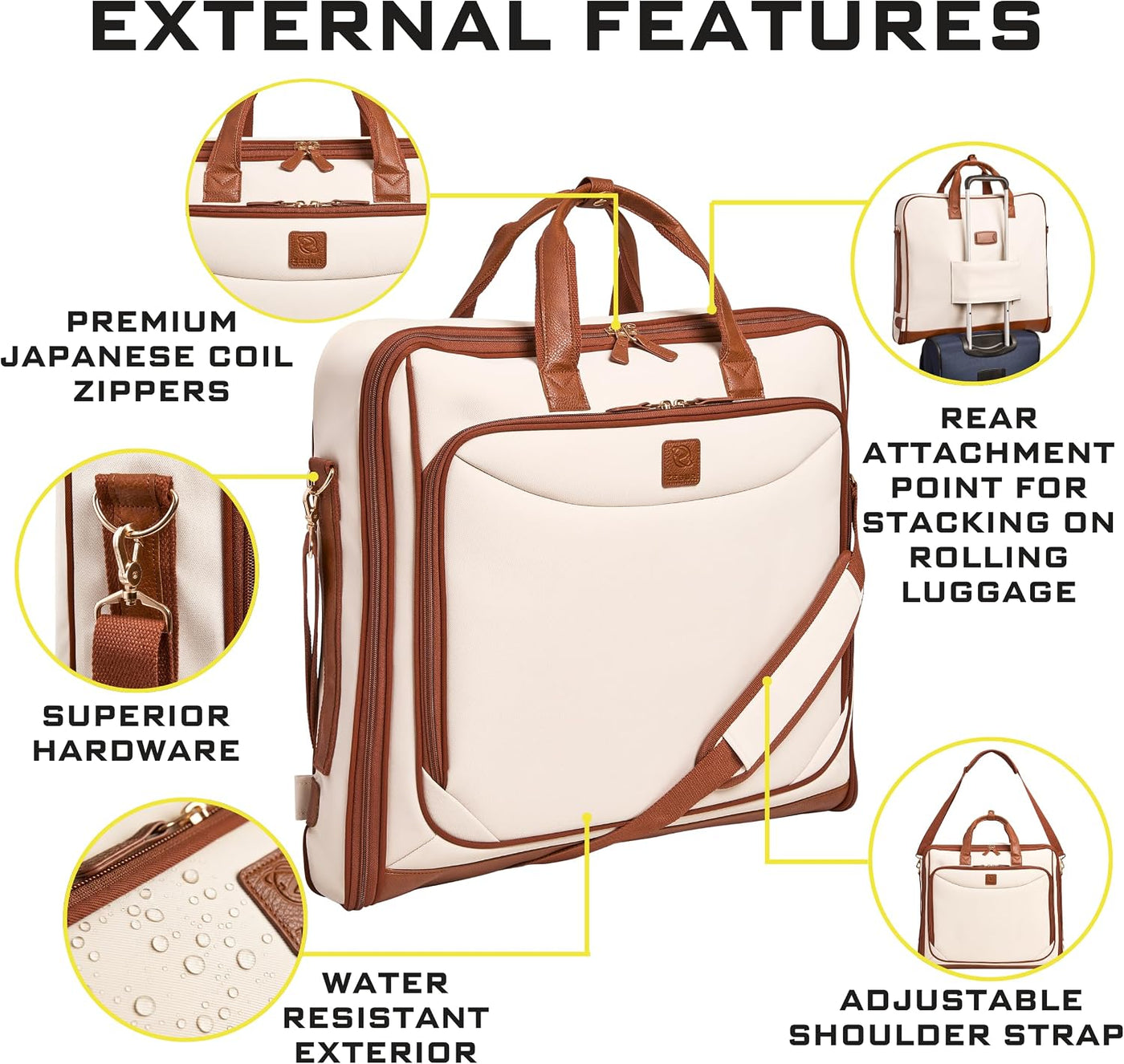 ZEGUR Bolsa de viaje premium para hombre y mujer. Cuelga 4 artículo...