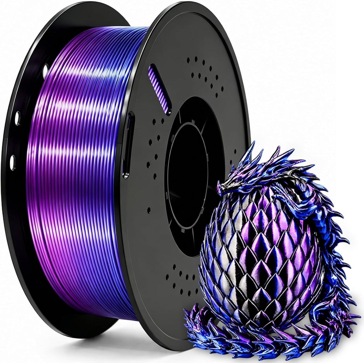 Frucindra Filamento de impresora 3D PLA+ de seda presecado, filamen...