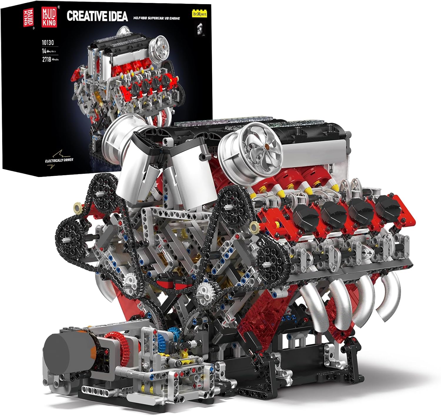 Juegos de bloques de construcción de motor Mold King V8, kit de mod...