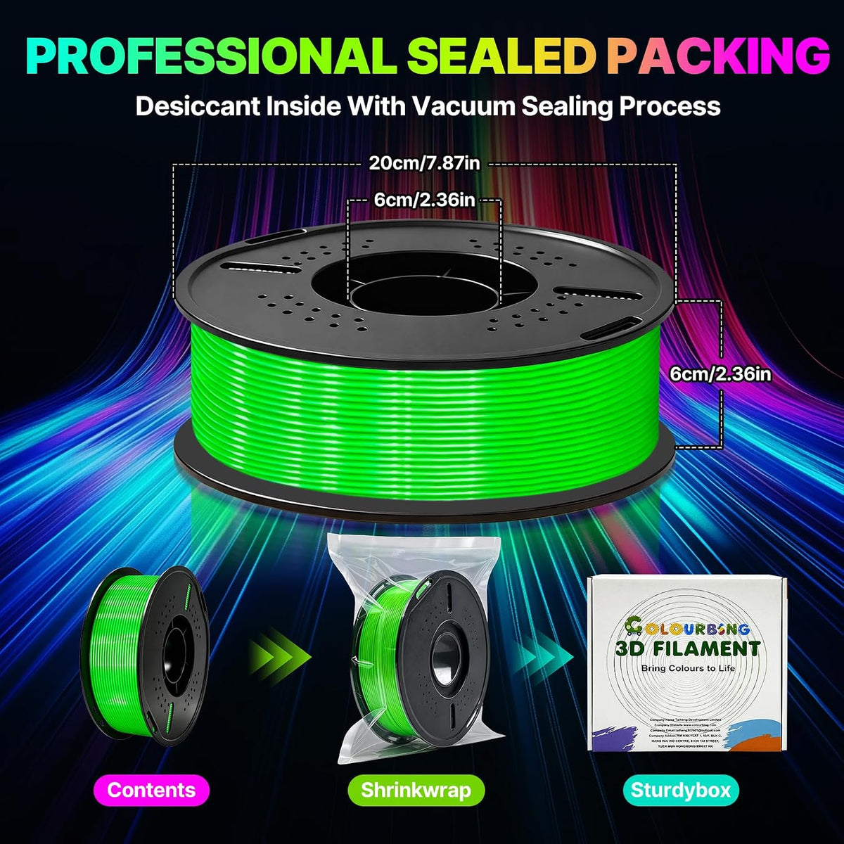 Colourbing Filamento flexible de impresora 3D de TPU 95A, suave y e...