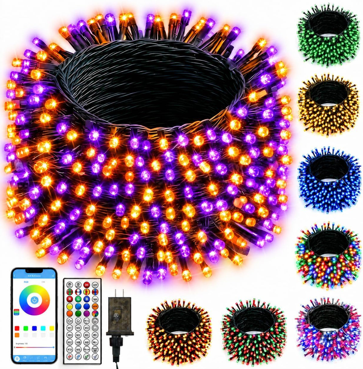 Cadena de luces LED inteligentes que cambian de color con 200 luces...