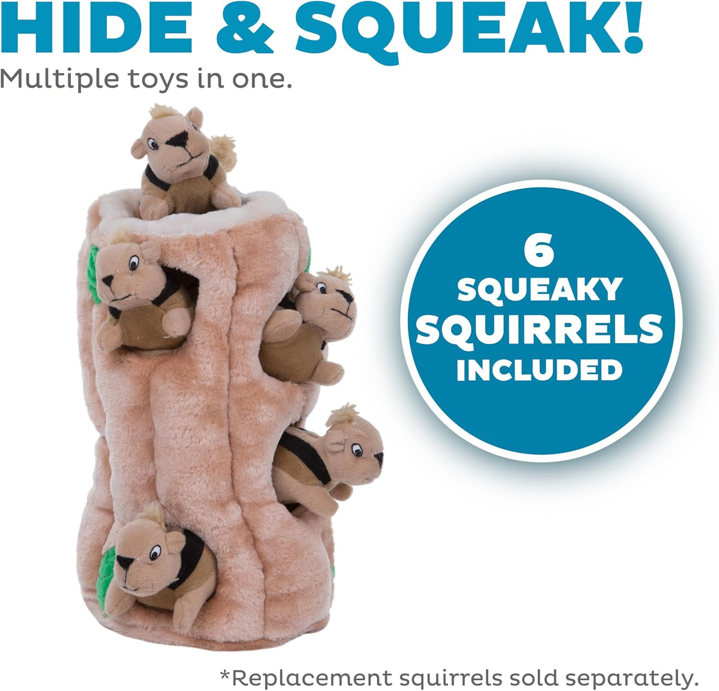Outward Hound Hide A Squirrel - Rompecabezas de peluche para perro,...