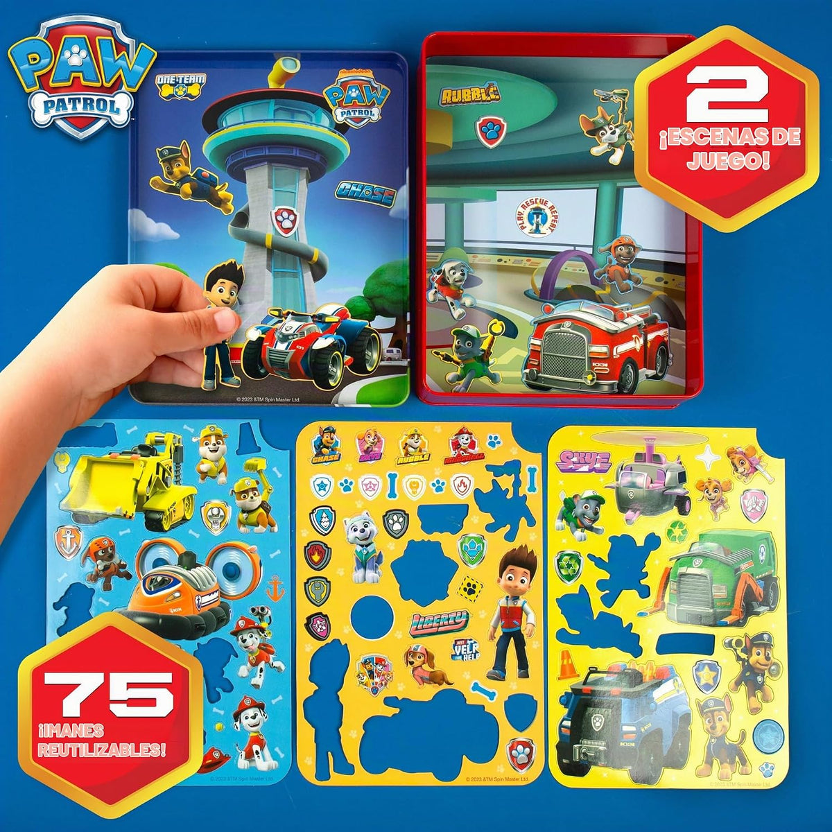 Set de Juego Magnético de Patrulla Canina, 75 Imanes de Vestir Mix...