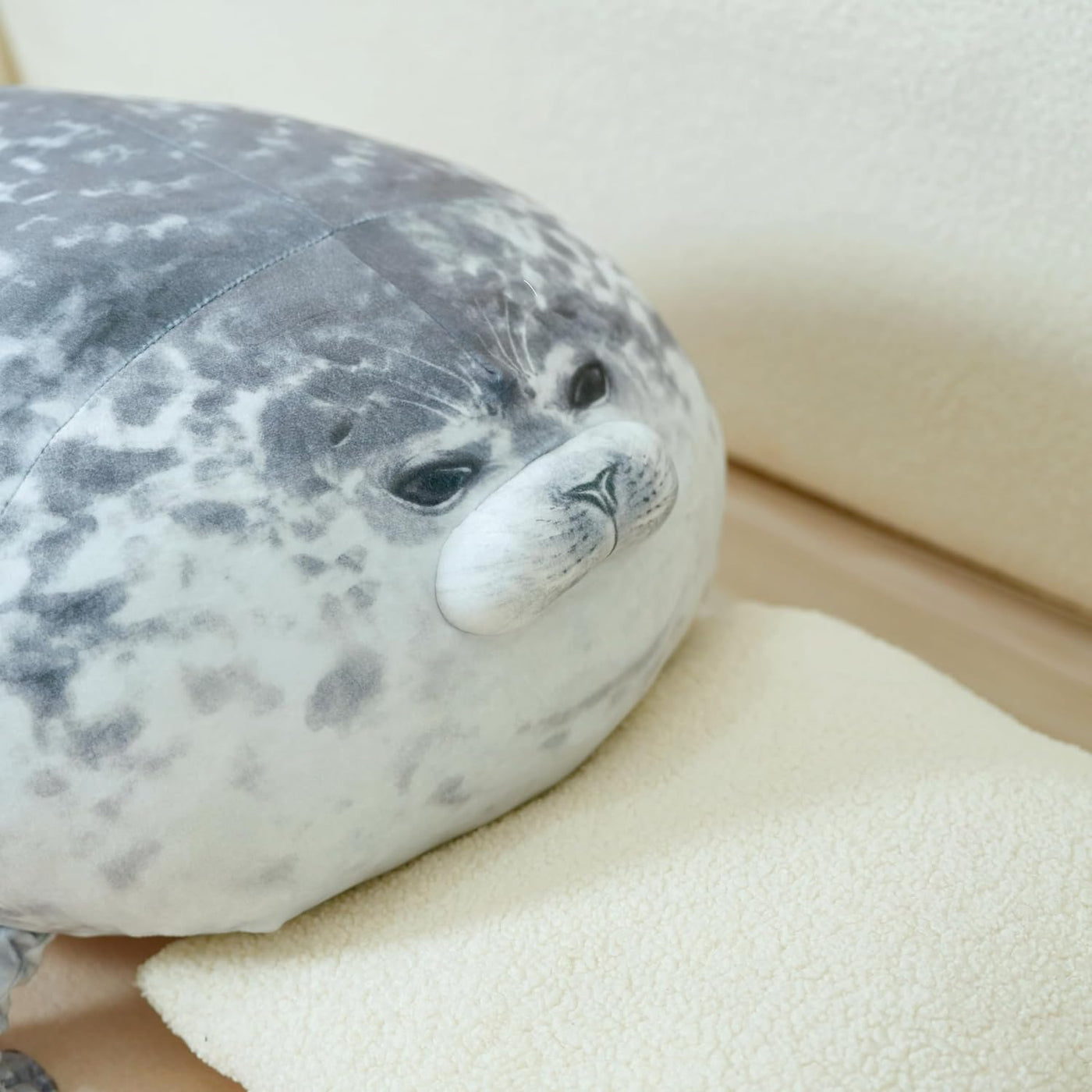 LUXSIT - Almohada de foca gordita de 31.5 pulgadas, almohada grande...
