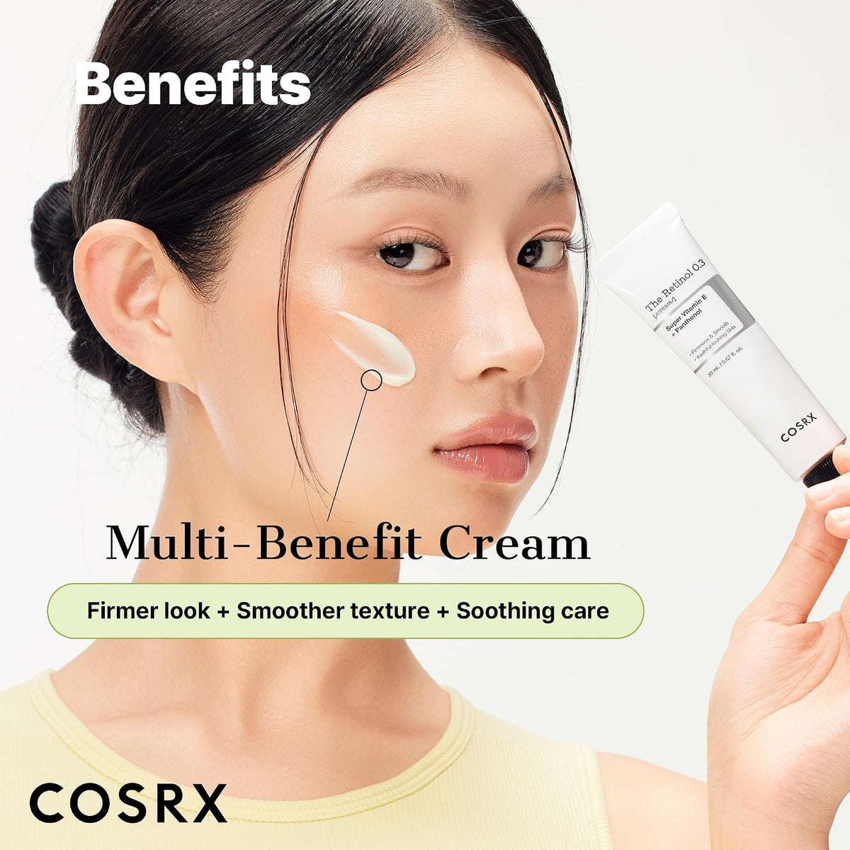 COSRX Retinol 0.3% Cream, Crema antienvejecimiento para ojos y cuel...