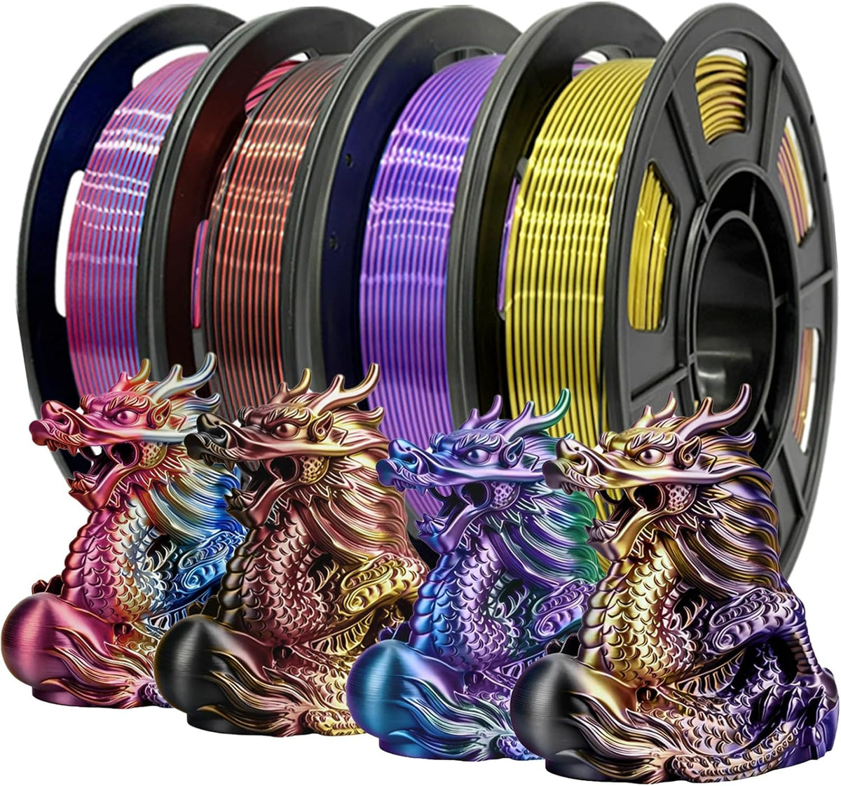 Frucindra Tricolor Silk - Paquete de filamentos para impresora 3D P...