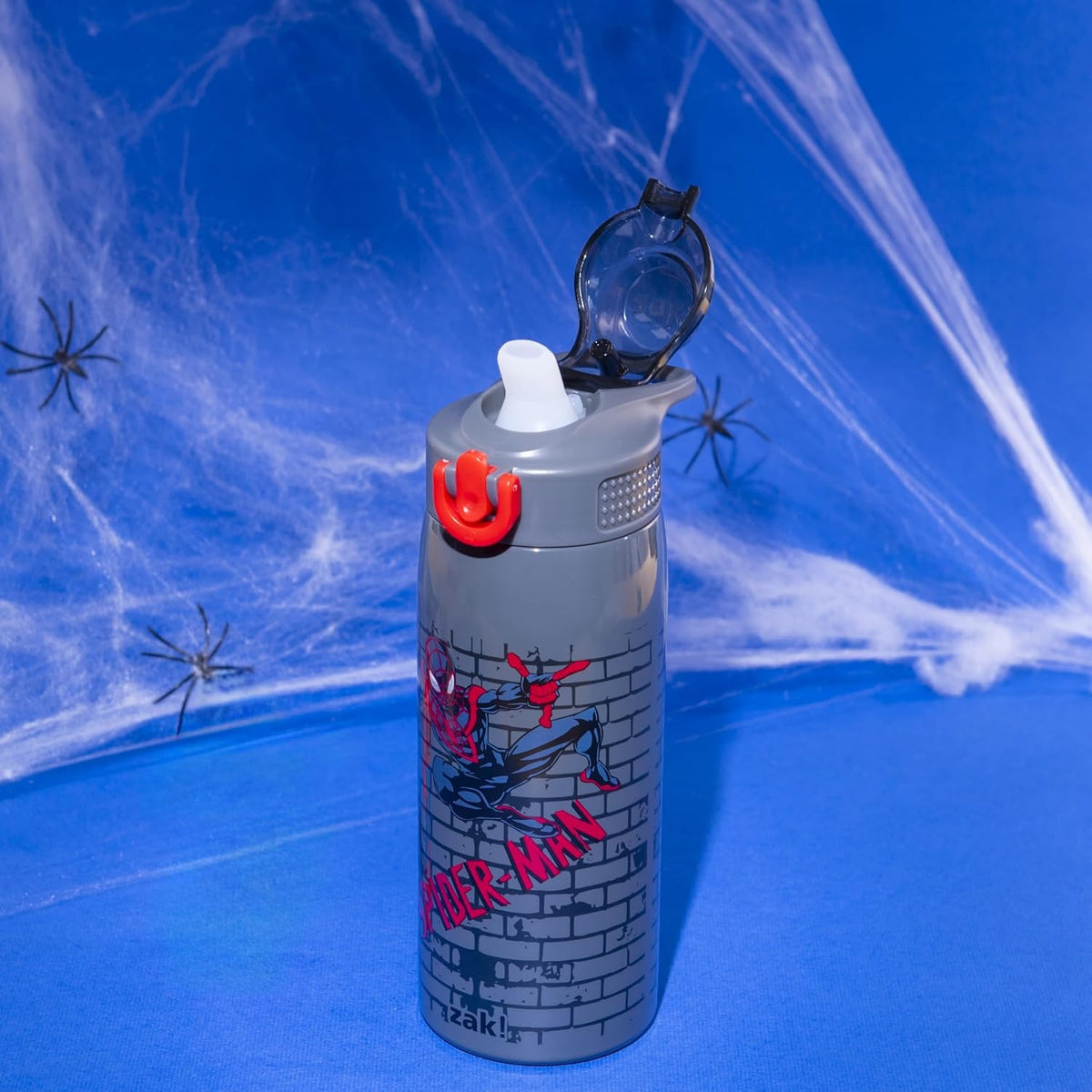 Zak Designs Marvel Spider-Man Sage Botella de agua para niños con p...