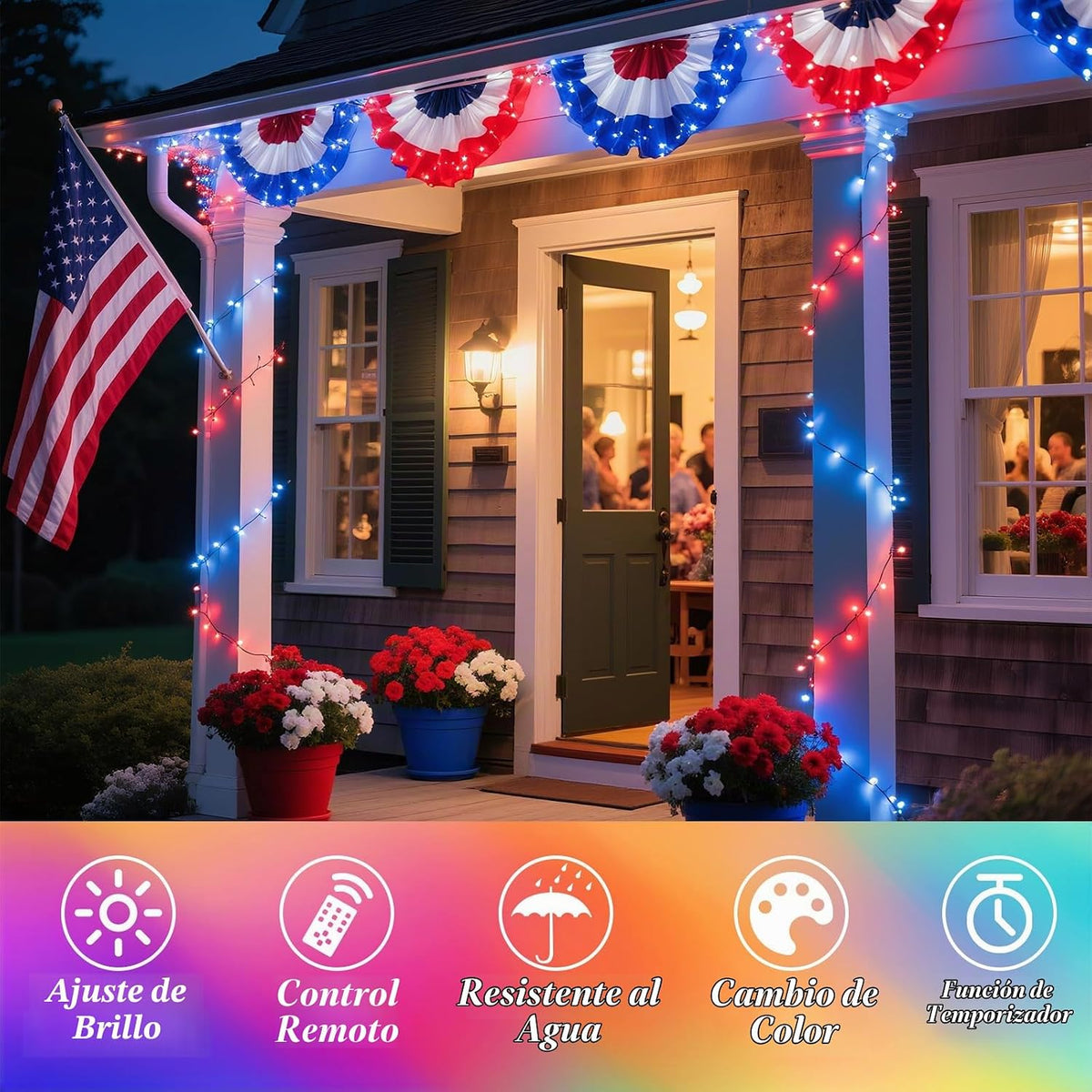 Luces de Navidad que cambian de 35 colores, 98 pies, 300 luces LED...