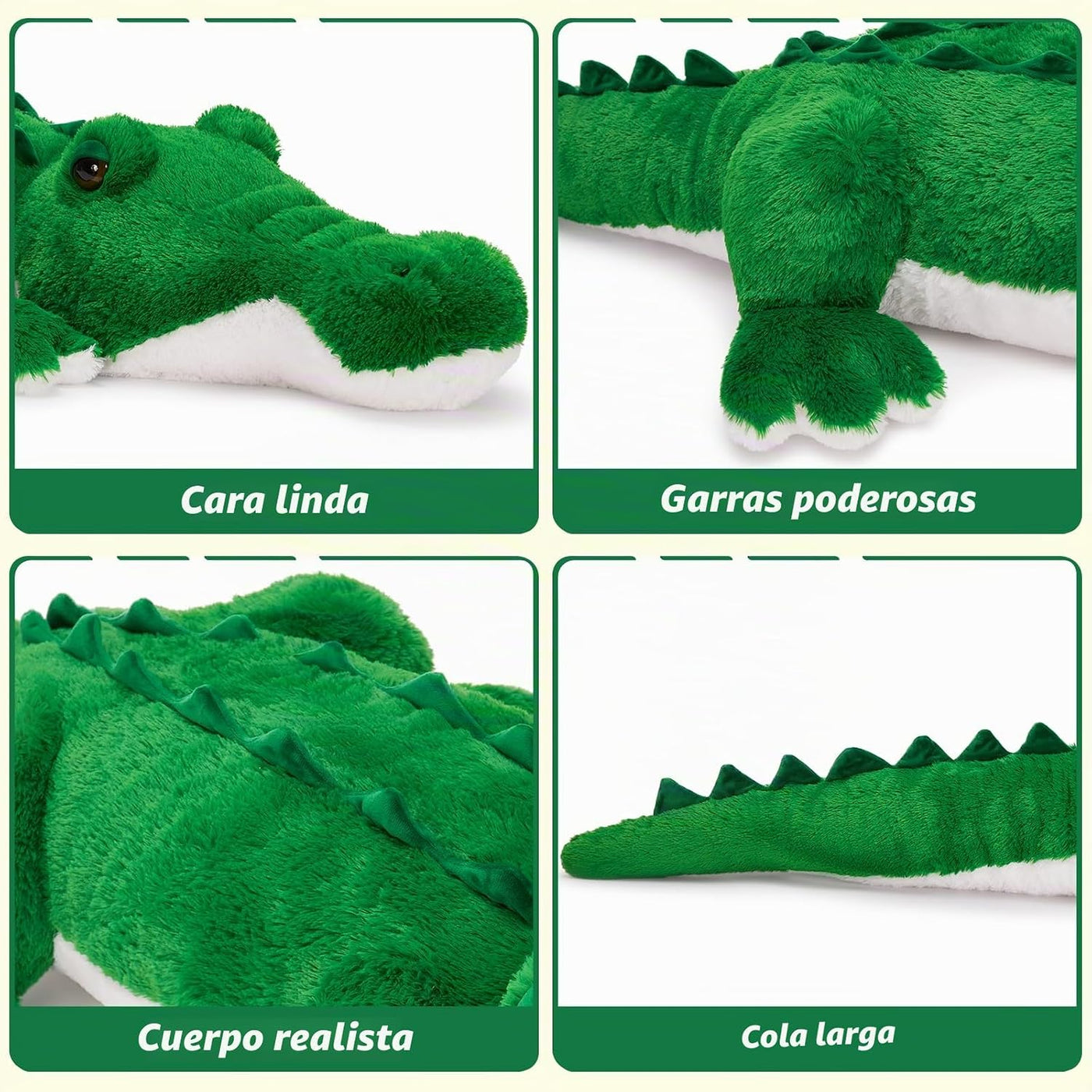 MorisMos Animal de peluche de caimán gigante de 51 pulgadas, juguet...