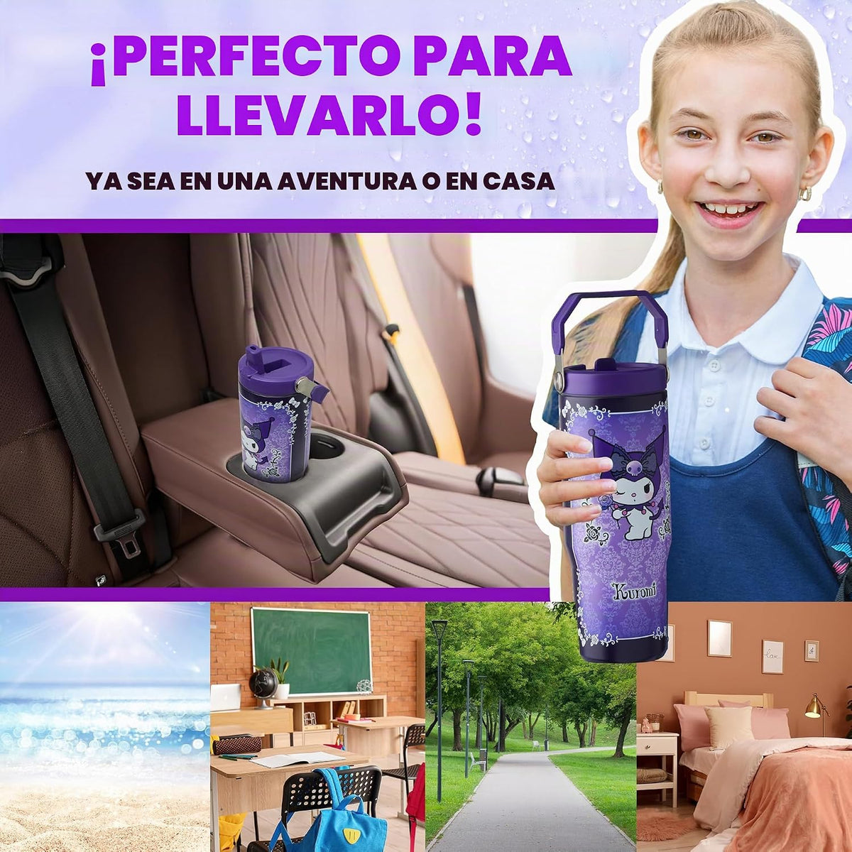 Get Trend Hello Kitty Sanrio Vaso con pajita de acero inoxidable de...