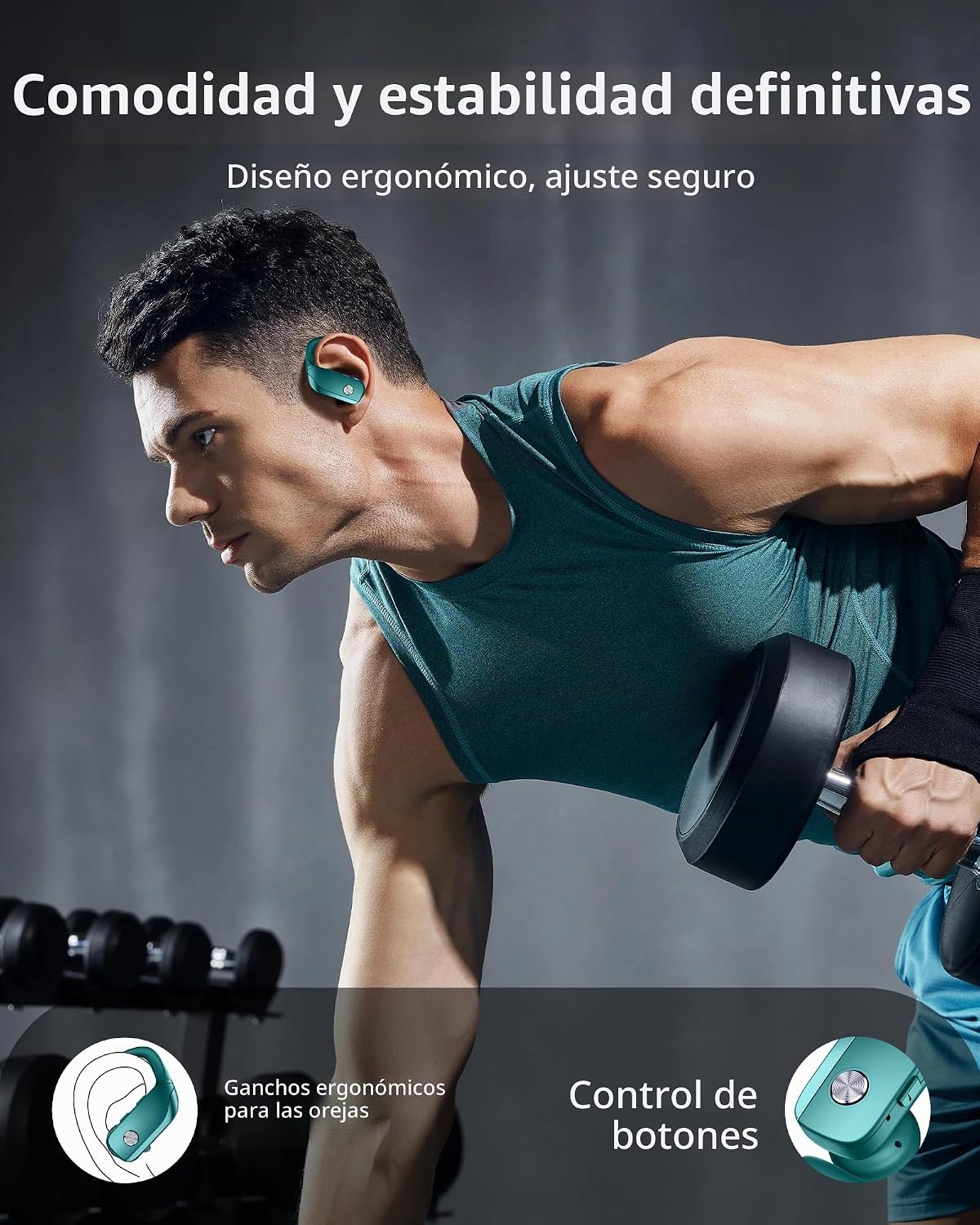 Auriculares inalámbricos Bluetooth con ganchos para las orejas con...