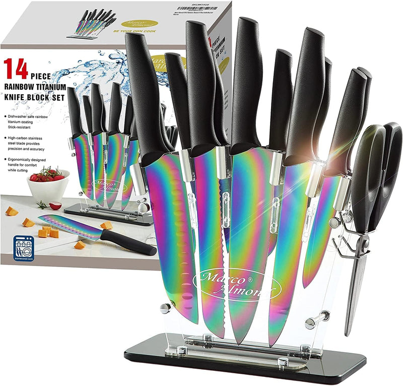 Marco Almond® KYA35 - Juego de cuchillos de acero inoxidable de col...