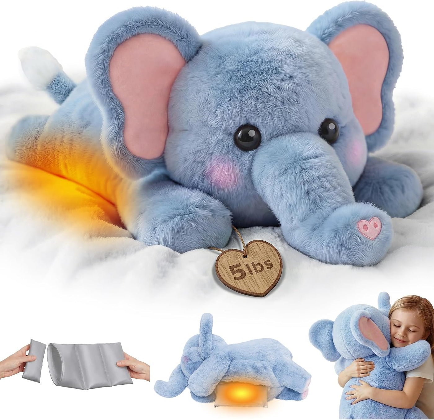 Mewaii Animales de Peluche Ponderados con Almohadilla Calentable Mi...