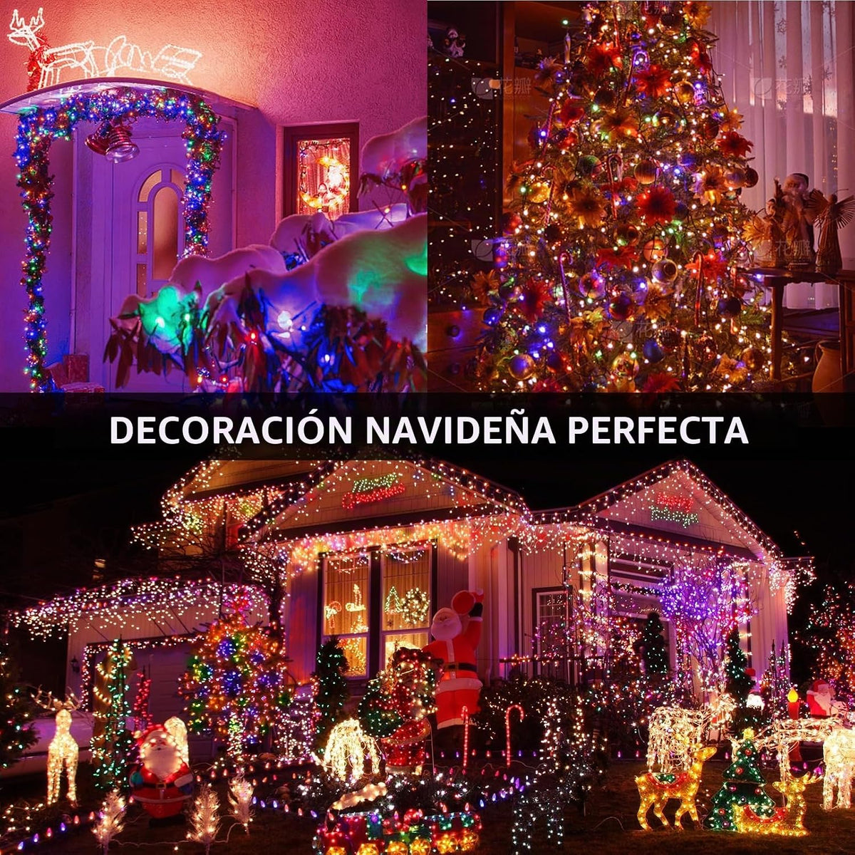 BHCLIGHT Luces navideñas en racimo de 1000 LED de 50 pies con contr...