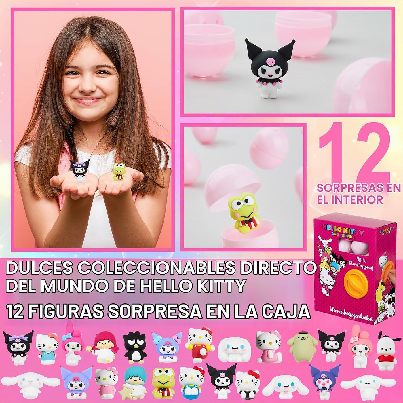 Hello Kitty y amigos: cápsulas sorpresa misteriosas con 12 piezas d...
