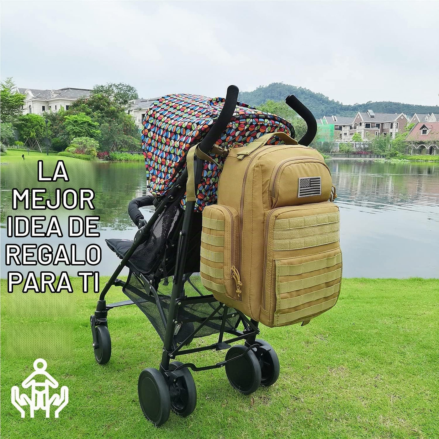 Mochila para pañales para papá, DBTAC Bolso grande para pañales de...