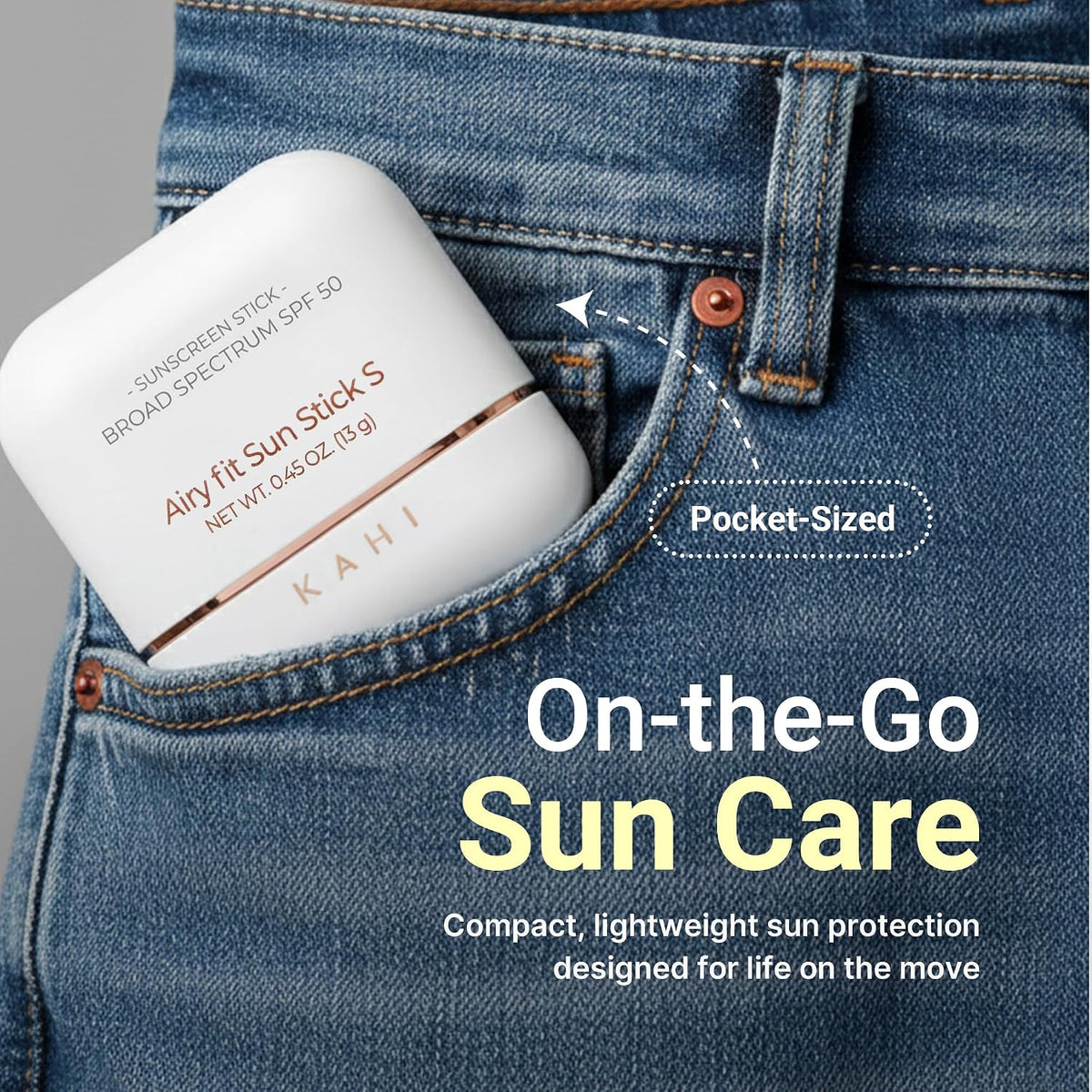 KAHI Airy Fir Sun Stick S - Llavero de tubo SPF 50+ - Protector sol...