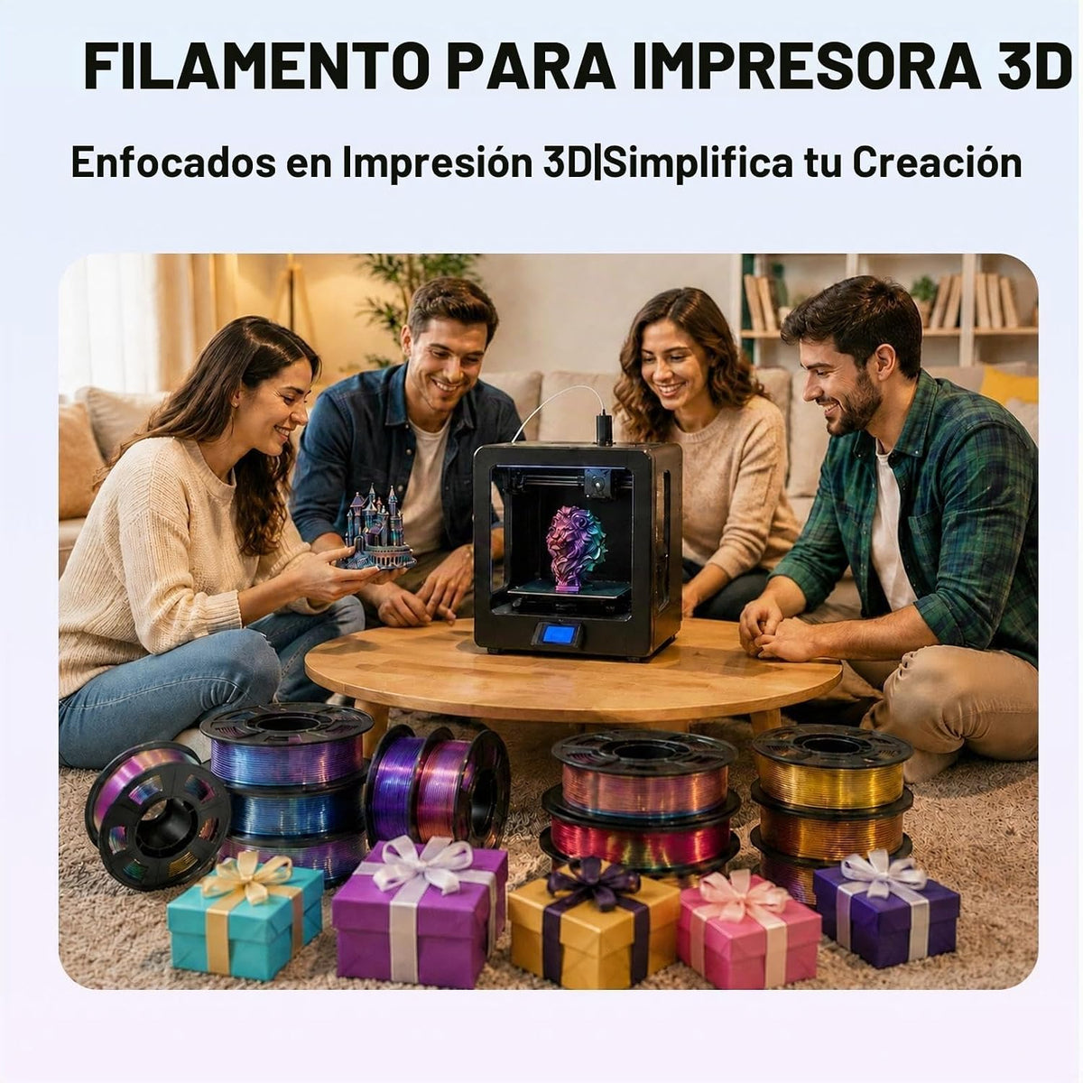 Frucindra Paquete de filamentos para impresora 3D de seda PLA+, fil...