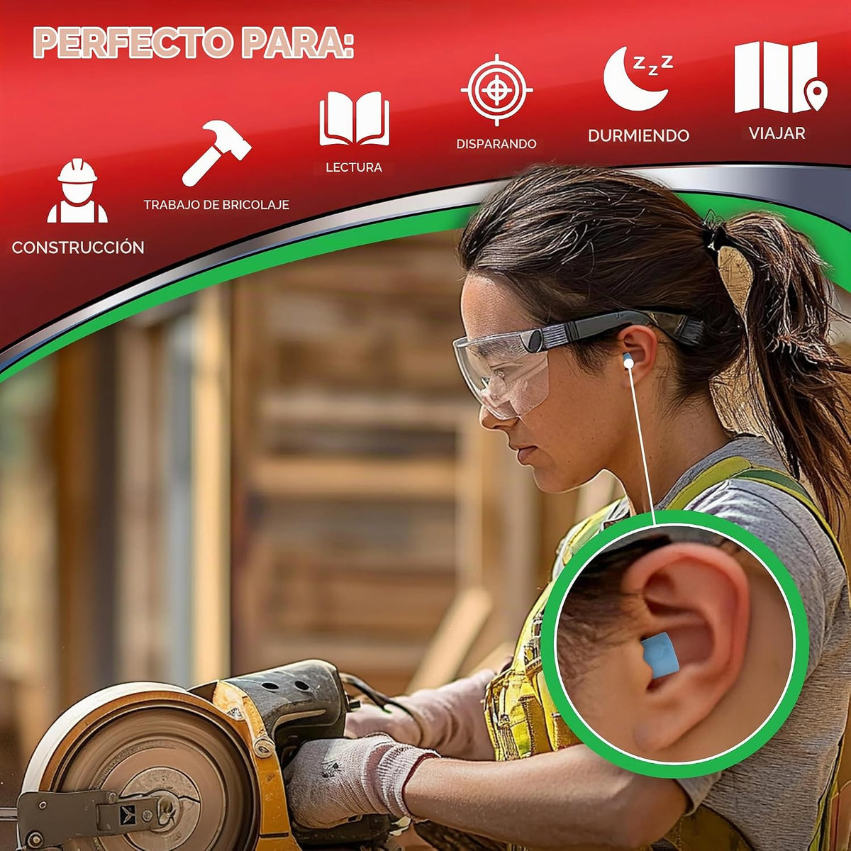 HEAROS Xtreme - Tapones para los oídos de espuma, 33 dB NRR, 100 pa...