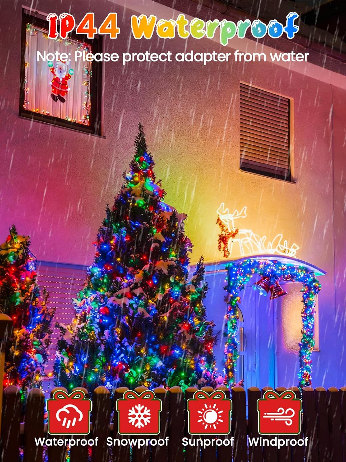 Luces de racimo de Navidad de 100 pies, 2000 luces LED con control...